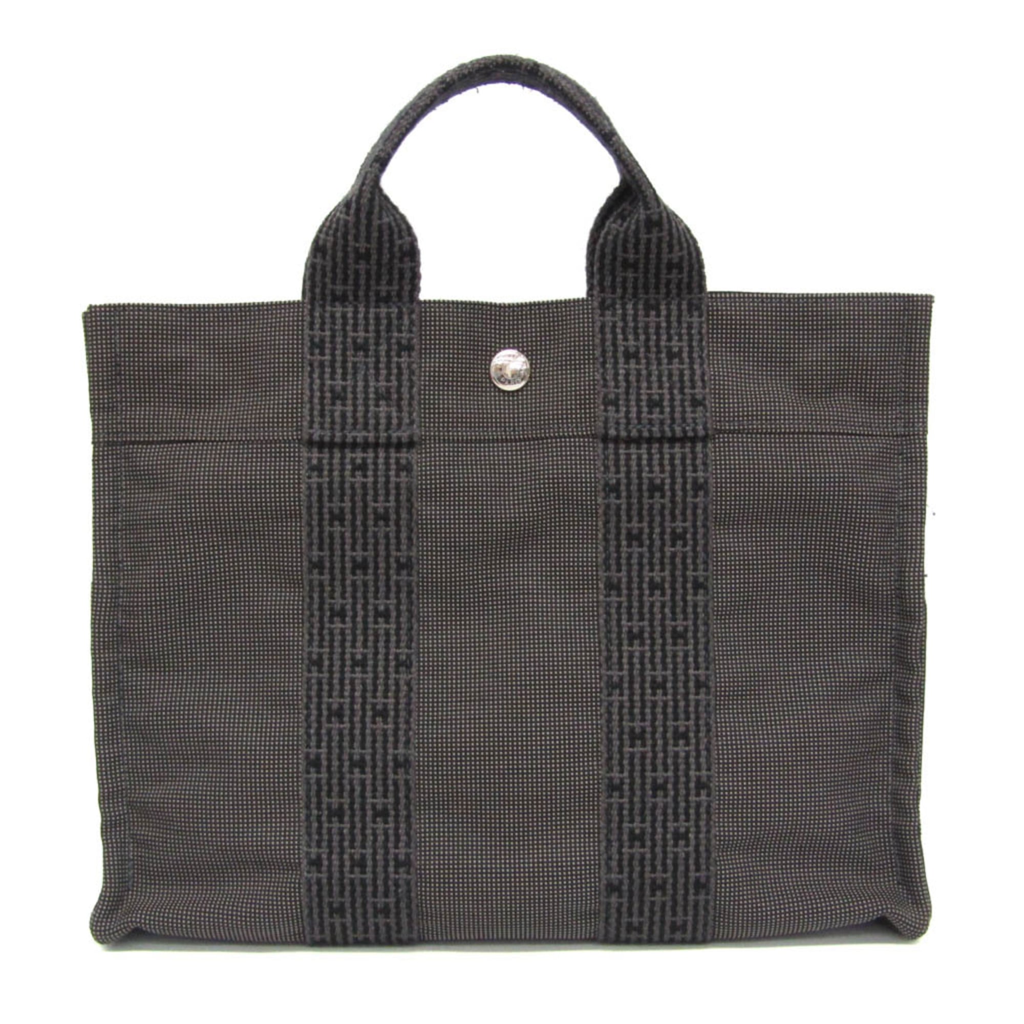 Hermes Her Line PM Women,Men Polyamide,Polyester Tote Bag Black,Gray — Like New