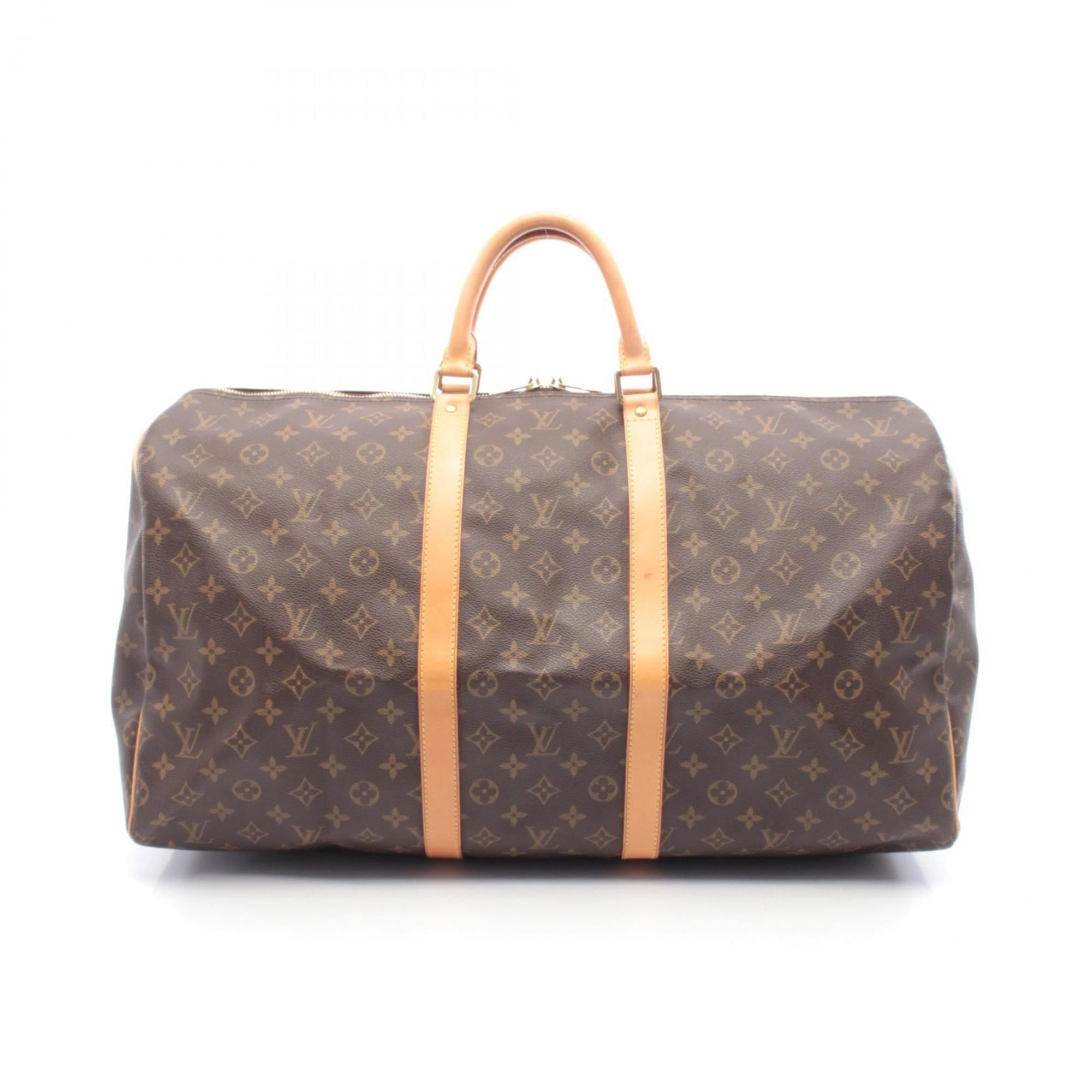 Louis Vuitton Keepall 55 Boston Bag, Handbag, Coated Canvas and Leather, Monogram, Men's Women's, Brown, M41424