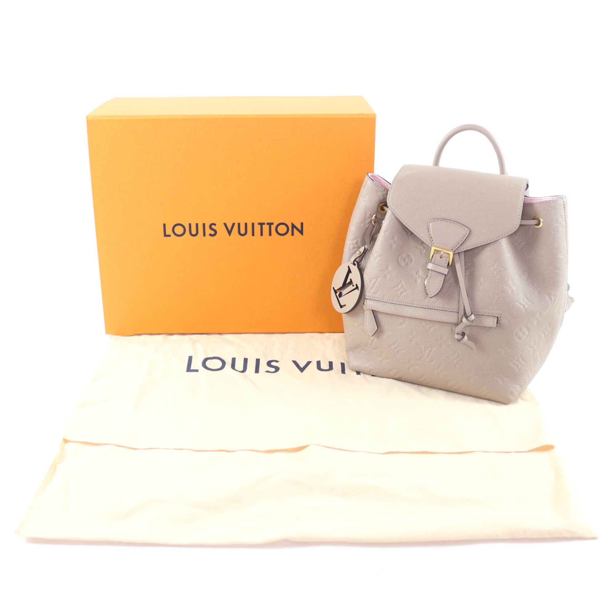 LOUIS VUITTON M45410 Montsouris PM Tourterelle Monogram Empreinte Backpack, Rucksack/Daypack, with Dust Bag, Made in Spain, Women's — Like New