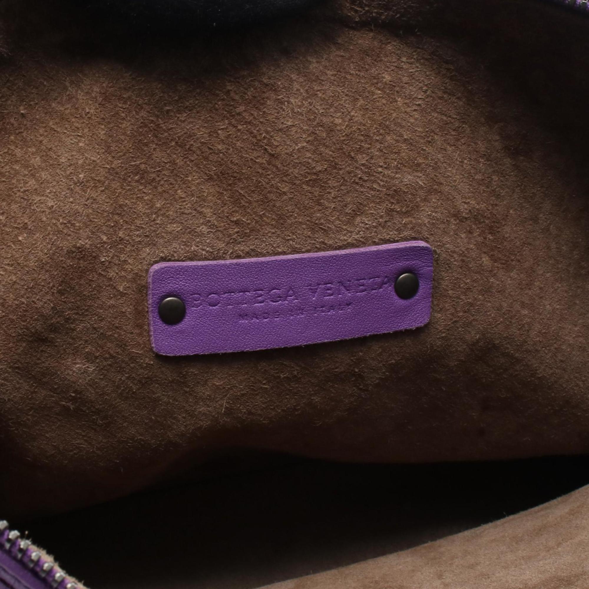 Bottega Veneta Intrecciato Leather Handbag, Women's, Purple