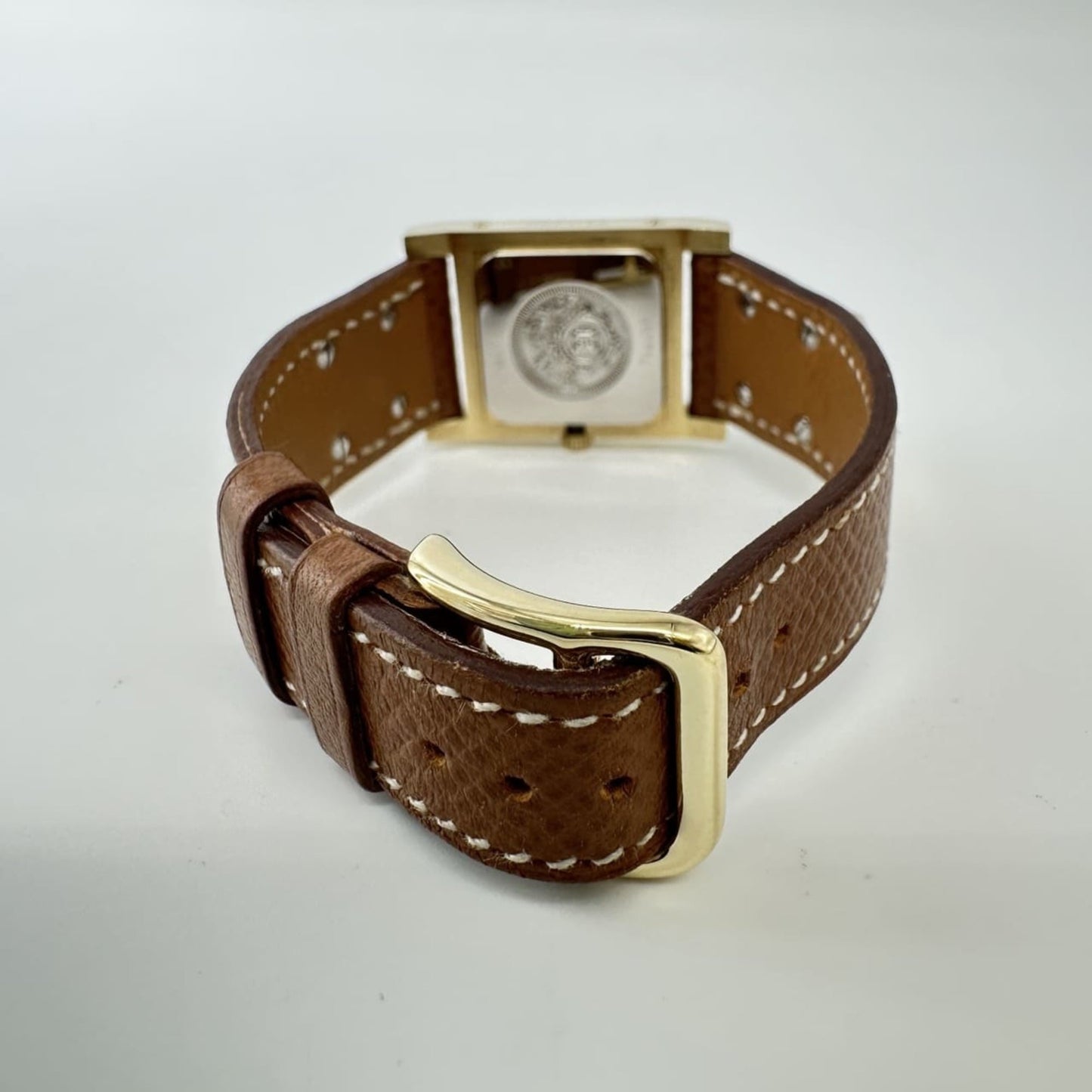 HERMES Medor ME1.201 Quartz Watch with Gold and Brown Bracelet for Men Women