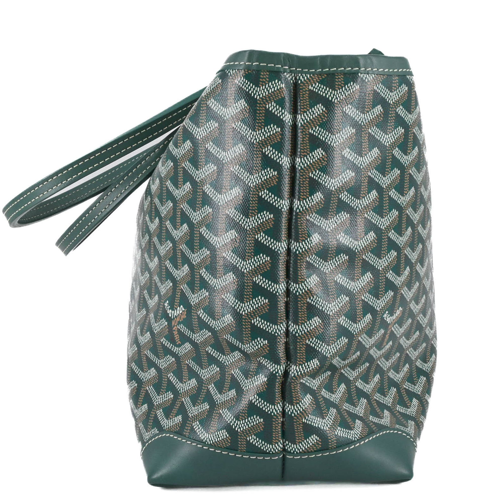 GOYARD Belle Chasse Beyod PM Tote Bag for Men and Women, Green Coated Canvas Leather