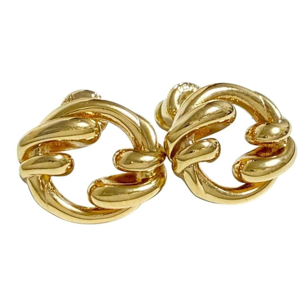 Fendi Women's Filo Stud Earrings, Gold — Like New