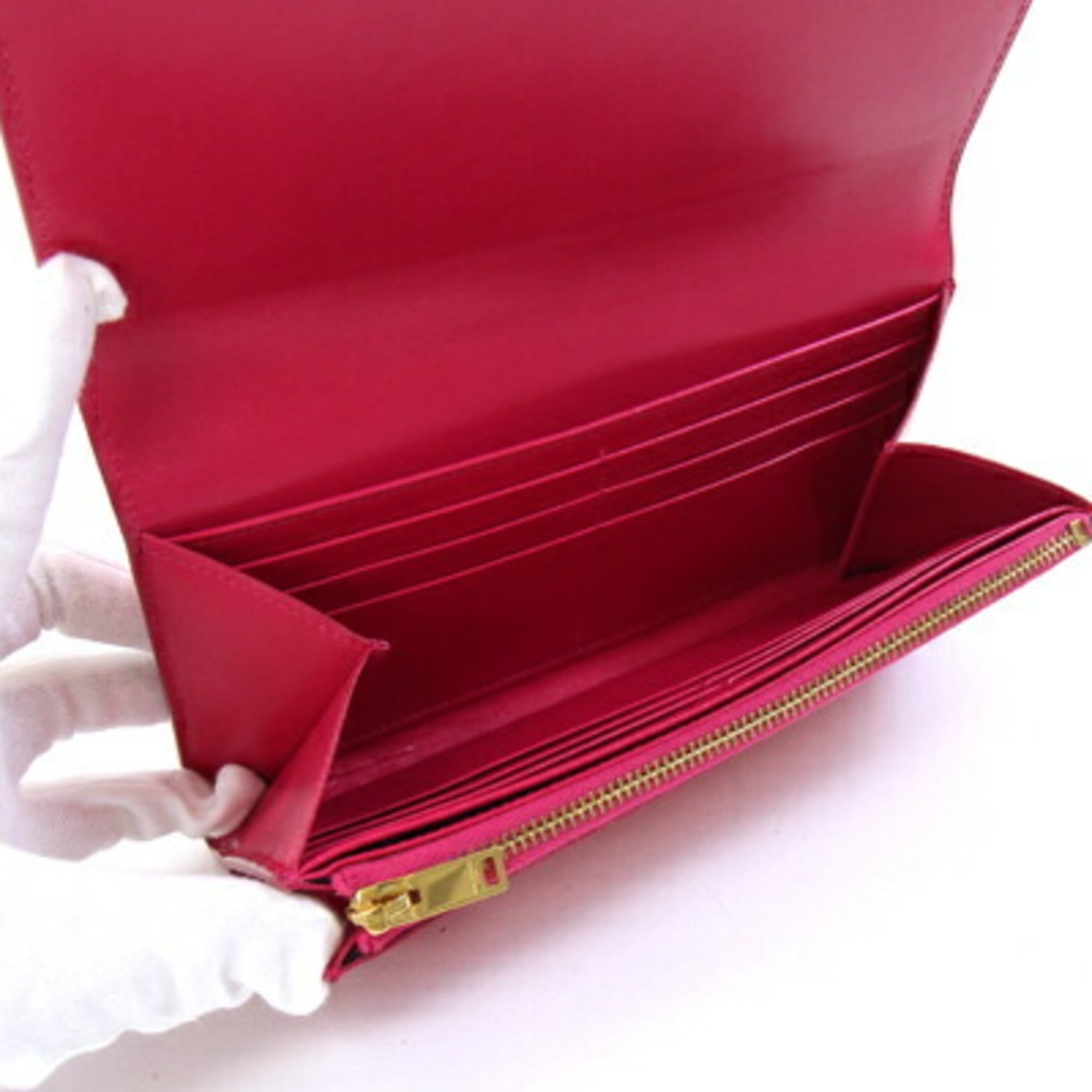 Saint Laurent Bi-fold Long Wallet 315861 Pink Leather Women's SAINT LAURENT