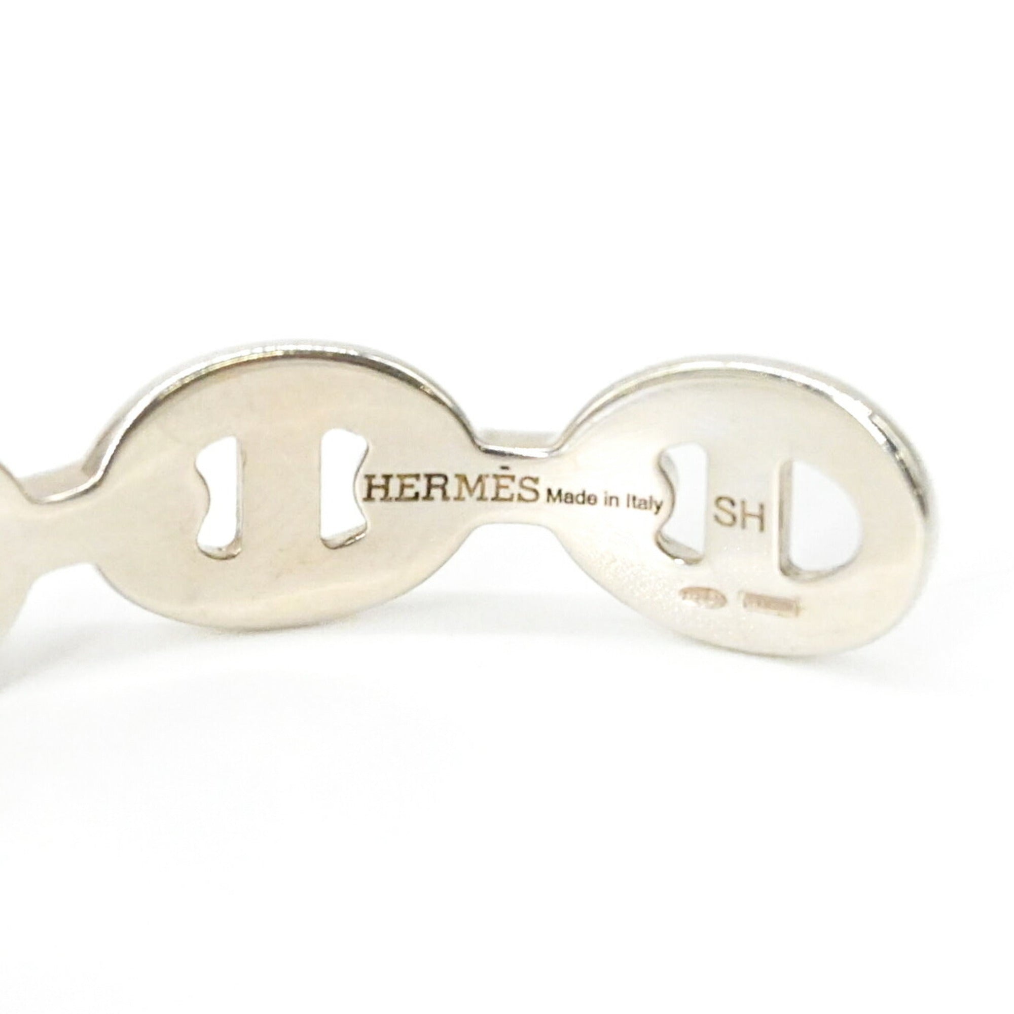HERMES Chaine d'Ancre Enchainée Bangle Bracelet for Women, Silver SV925 #15 SH — Like New