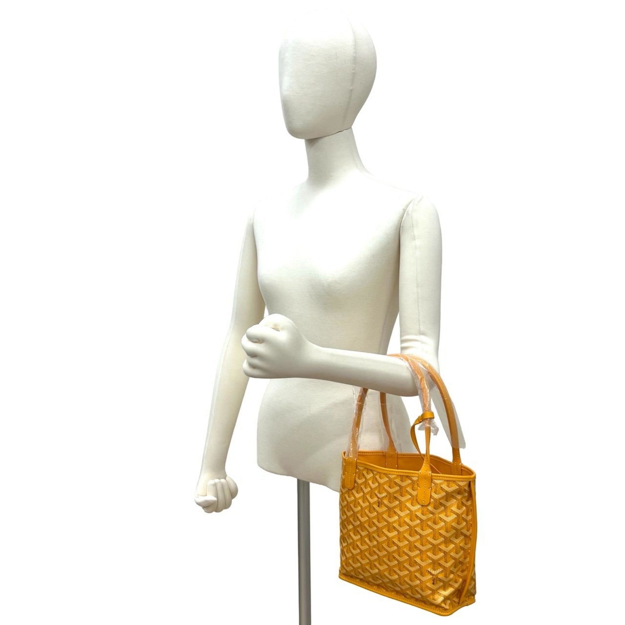 GOYARD Ange Mini Leather Tote Bag, Handbag, Yellow, 1085c — Like New