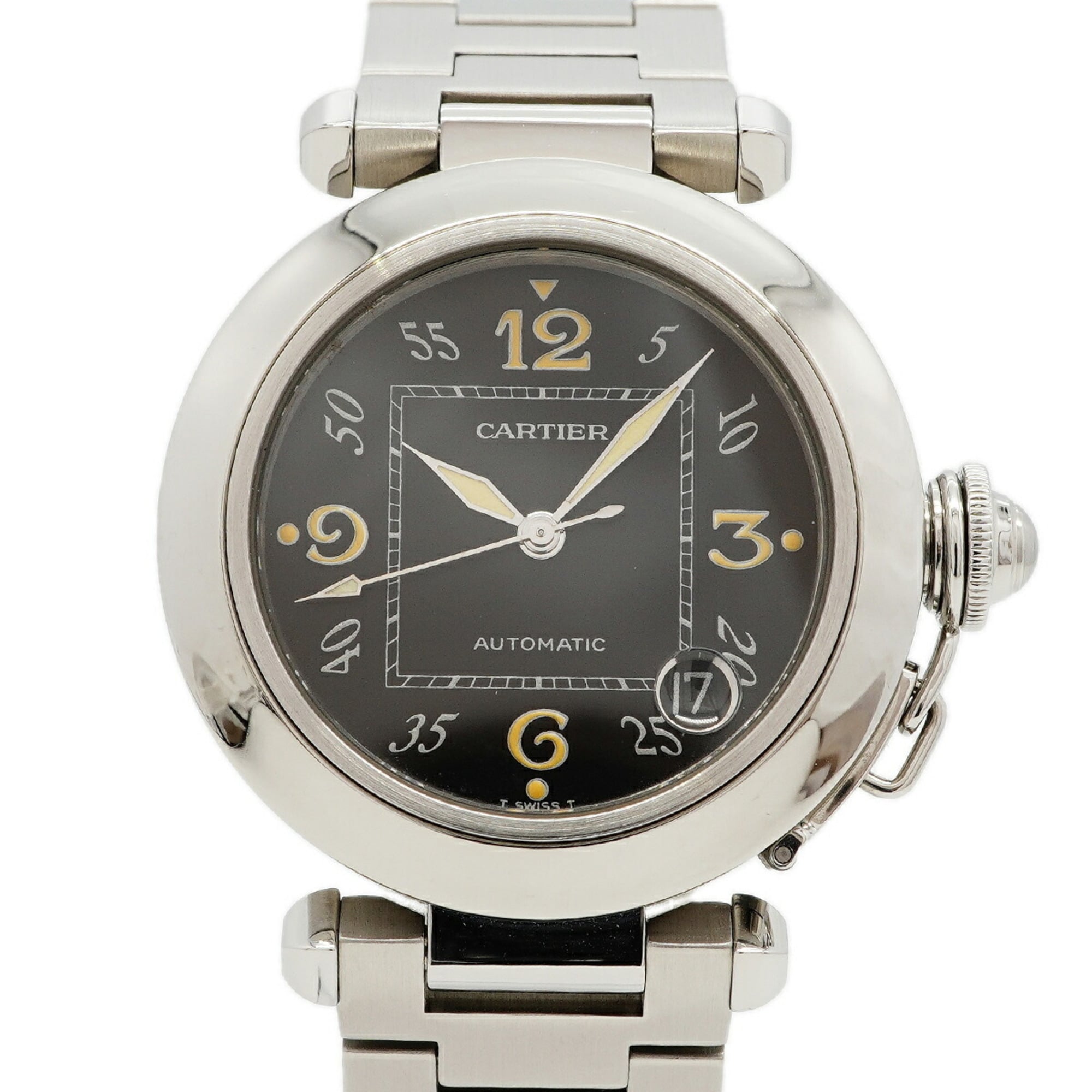Cartier Pasha C W31043M7 Black Dial Watch (Boys' Size) — Very Good