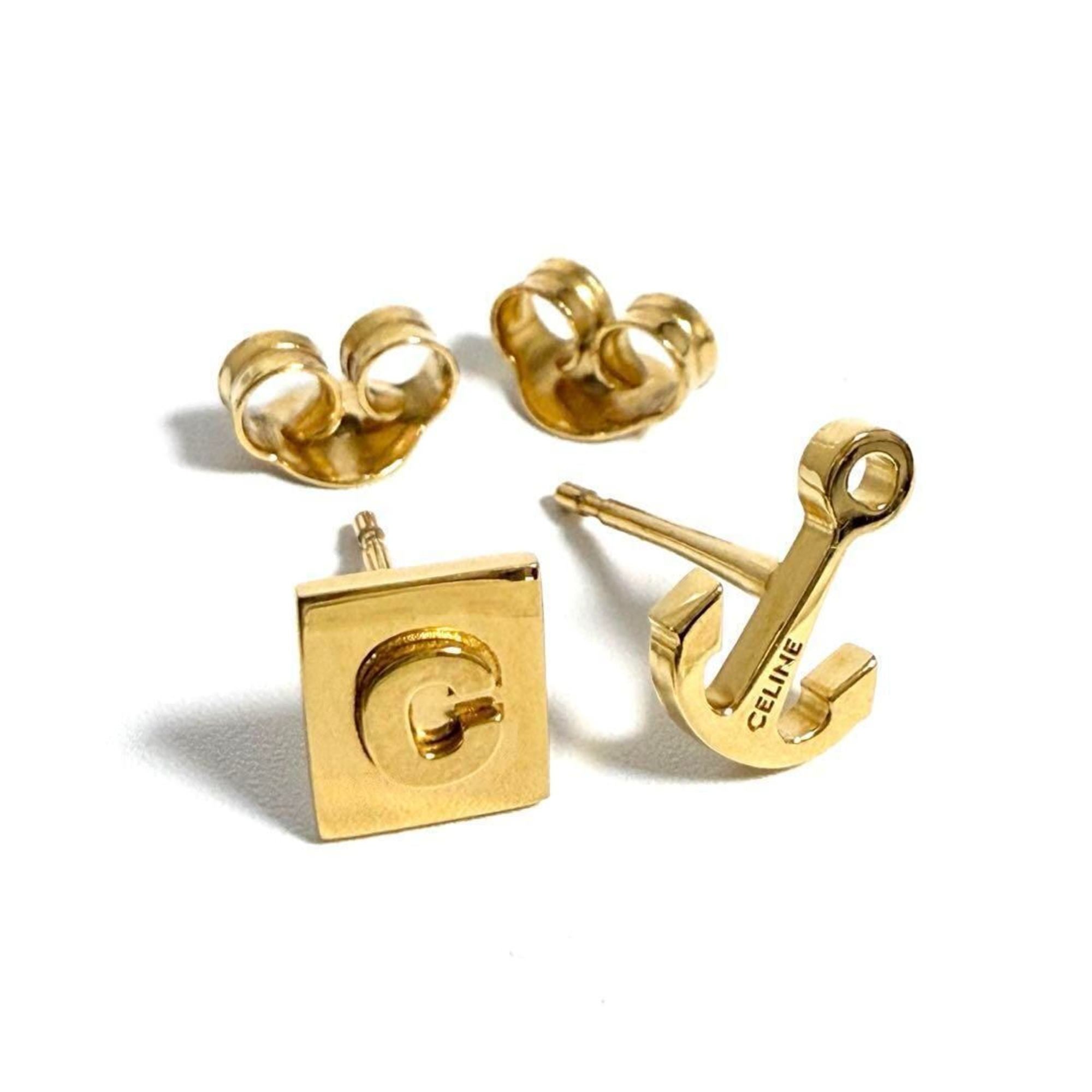 Celine Women's Asymmetrical Earrings C Logo Anchor — Like New