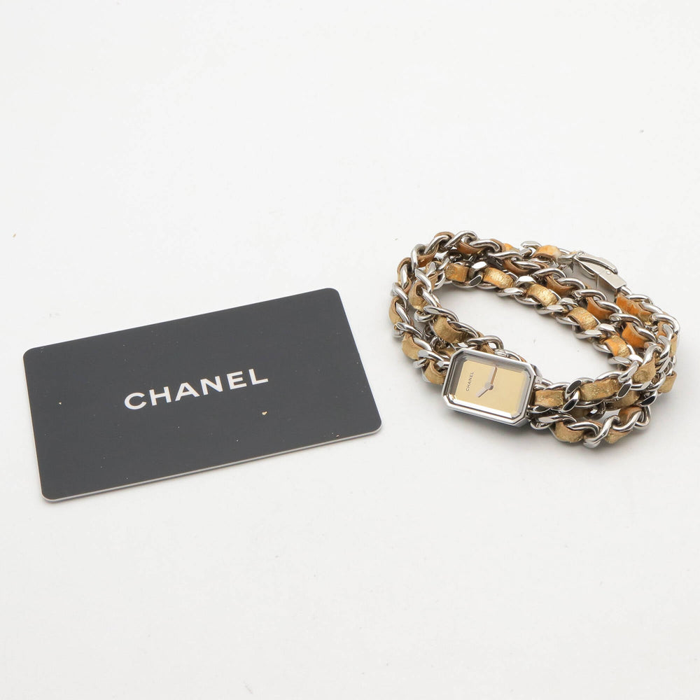 Chanel CHANEL Première Rock Watch, Stainless Steel, Leather Strap, Ladies, Gold Tone, Mirror Finish, H5583 — Very Good