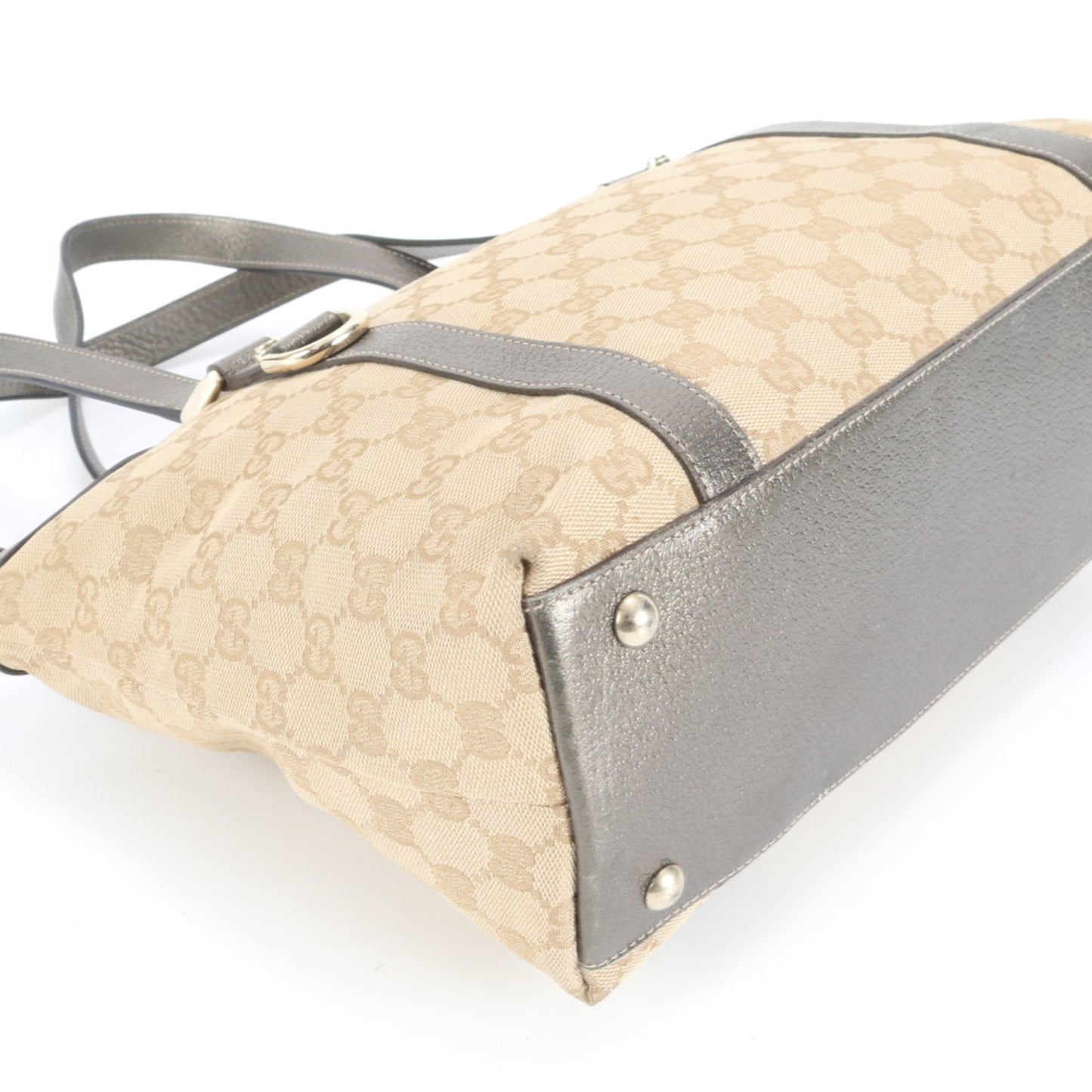 Gucci GG Canvas Abbey 141470 Leather Tote Bag Shoulder Handbag Women's