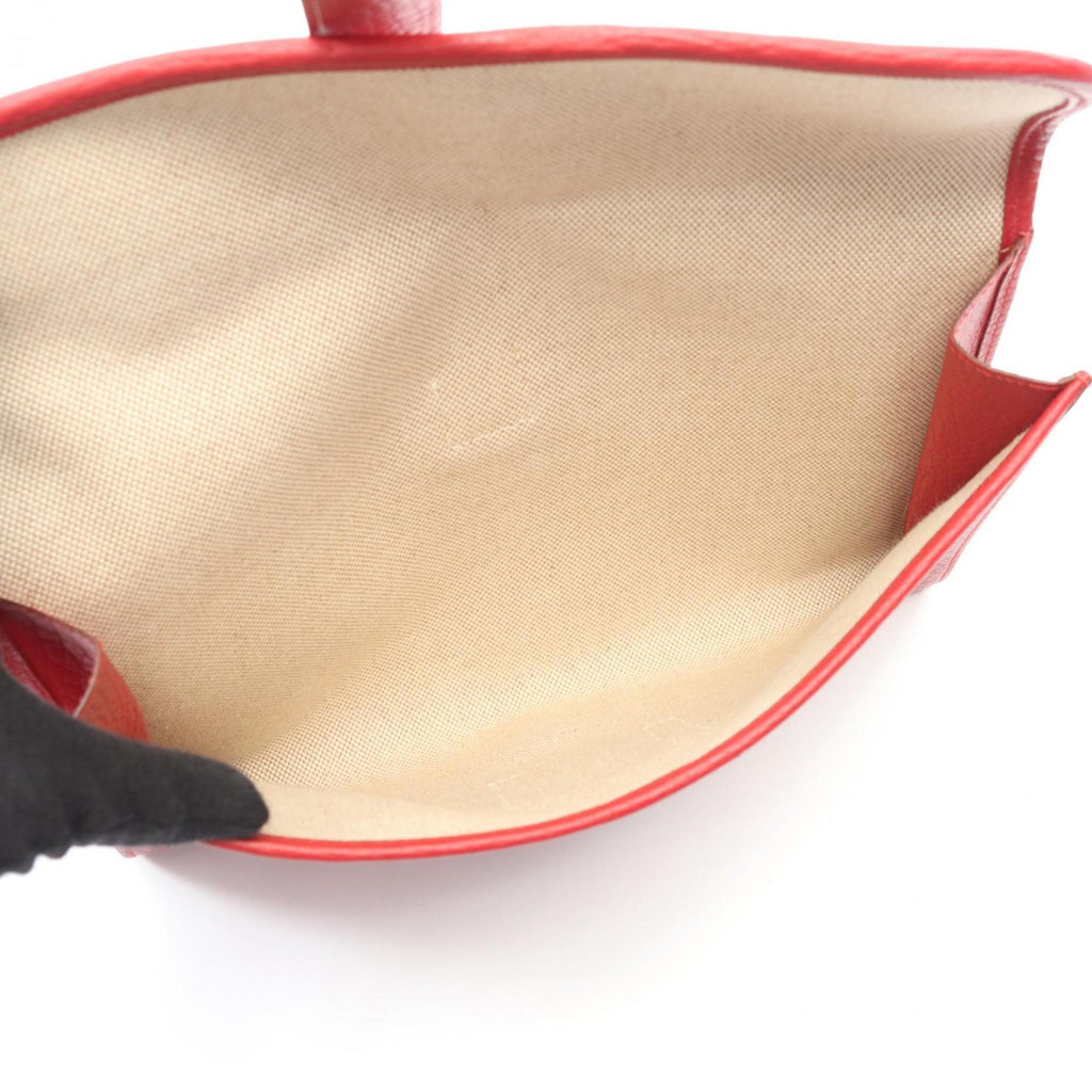 Hermes Hermès Jige PM Second Bag/Clutch Bag, Leather Fjord, Women's, Red