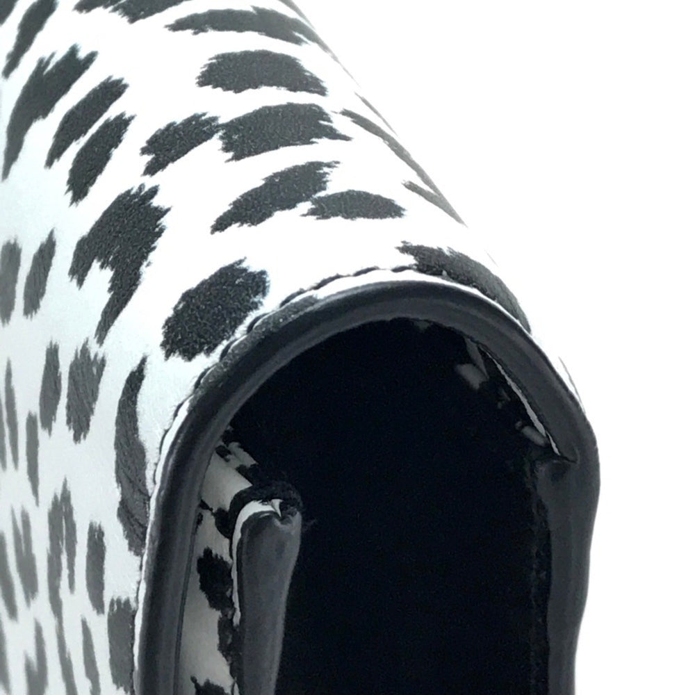 SAINT LAURENT Saint Laurent Paris 326079 Cassandra Leopard Bag Clutch Calf Leather Women's White Black — New - Store Return