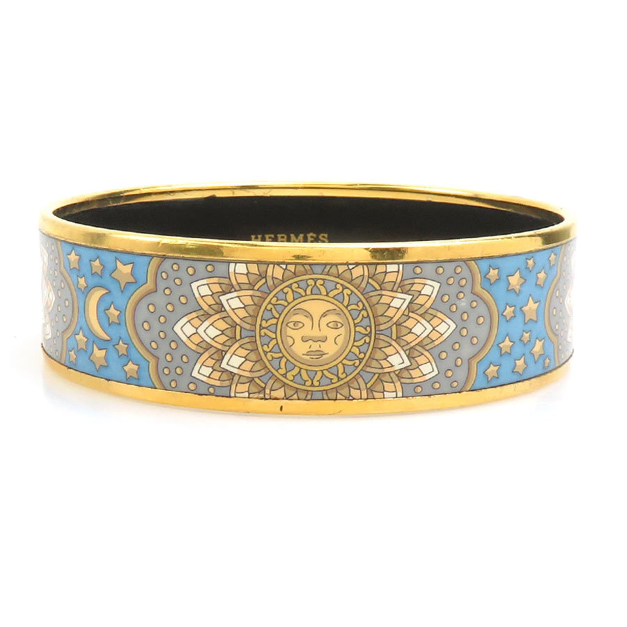 Hermès HERMES bangle bracelet in enamel, metal/enamel, gold/multicolor, women's, e61348a
