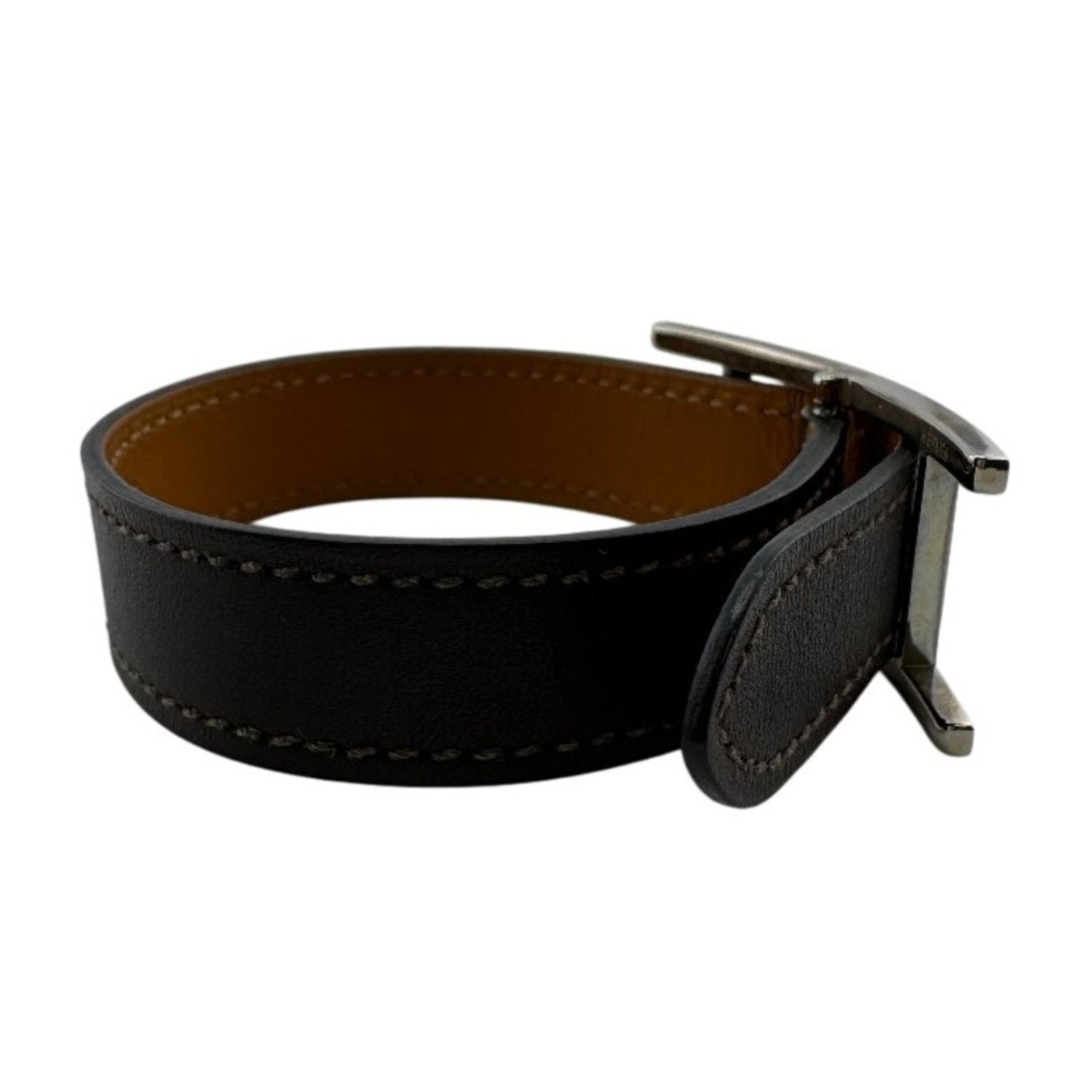 HERMES Double Tour B'api Bracelet/Ankle Bangle Brown Unisex