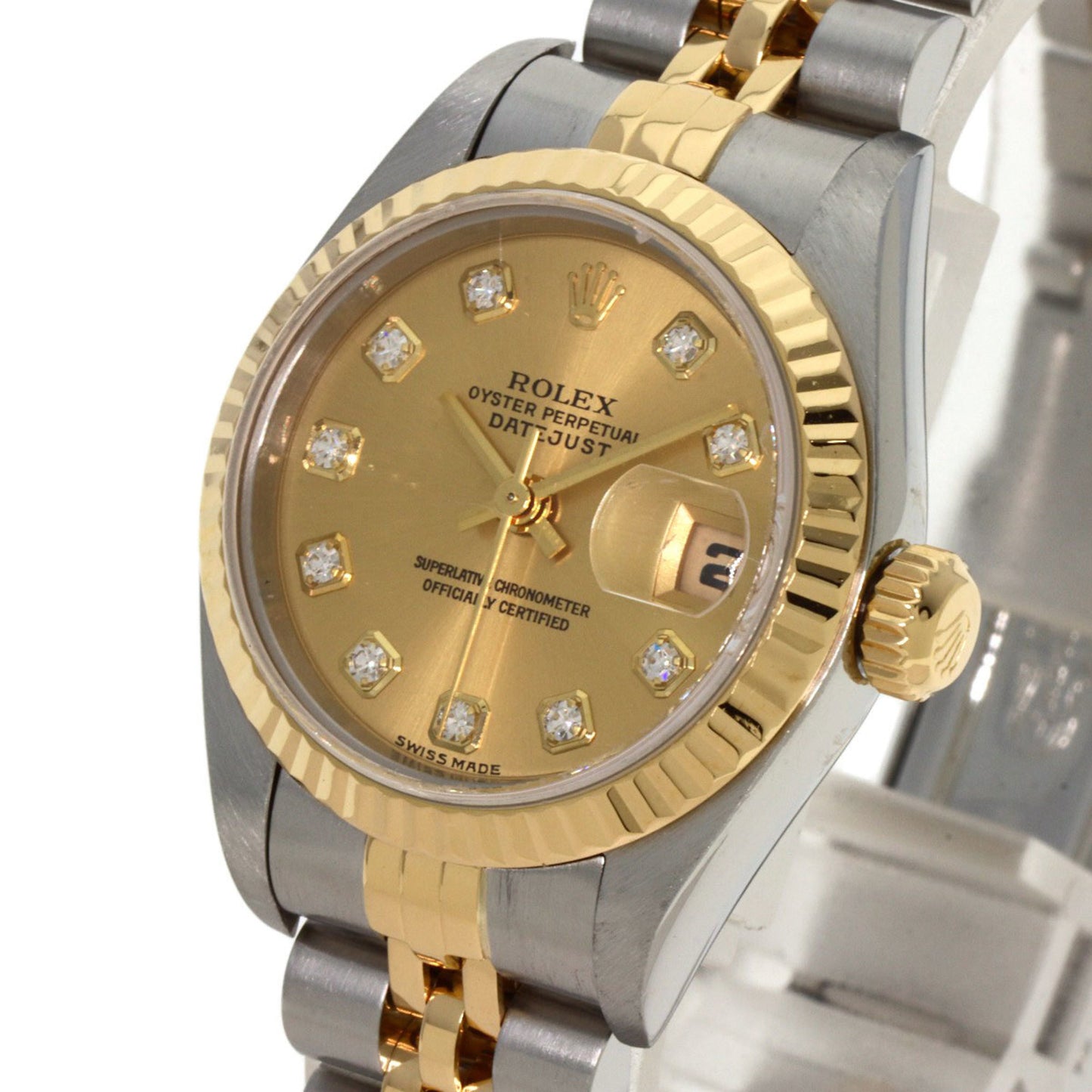 Rolex 79173G Datejust 10P Diamond Watch Stainless Steel SSxK18YG Ladies ROLEX