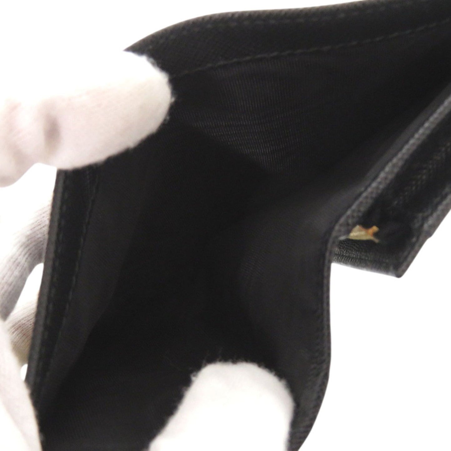 Like new Prada 1MV021 Saffiano Leather Black Bi-fold Wallet 0741 PRADA