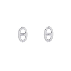 Hermes Farandole Earrings, Chaine d'Ancre Motif, TPM SV925 Silver, HERMES Stud — Like New