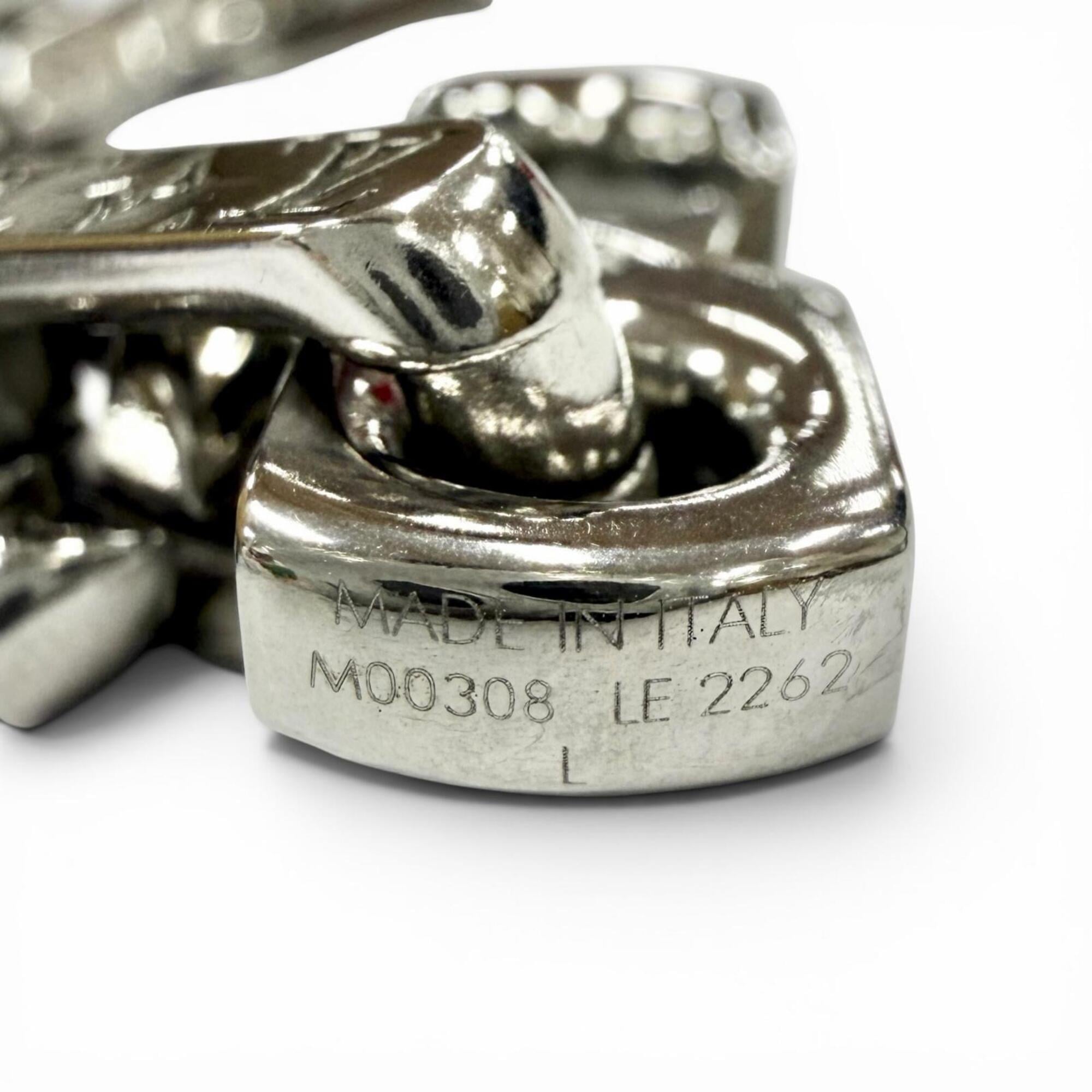 LOUIS VUITTON (Louis Vuitton) 2022 Model M00308 Bracelet Chain Monogram Metal Approx. 22cm Silver L Made in Italy Men's — Like New