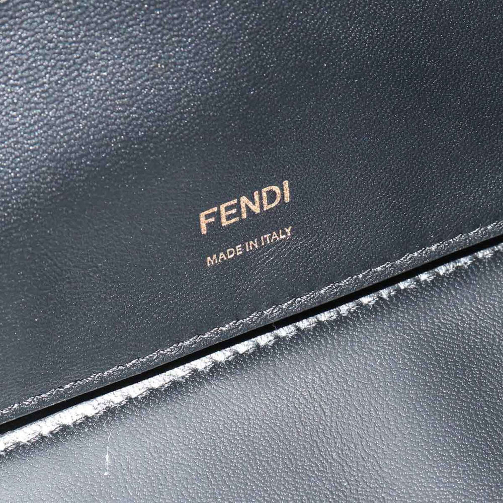 Fendi Bucket Twist 2-way Hand/Shoulder Handbag, Leather, White/Black, 8BR821, Gold Hardware — New - Store Return