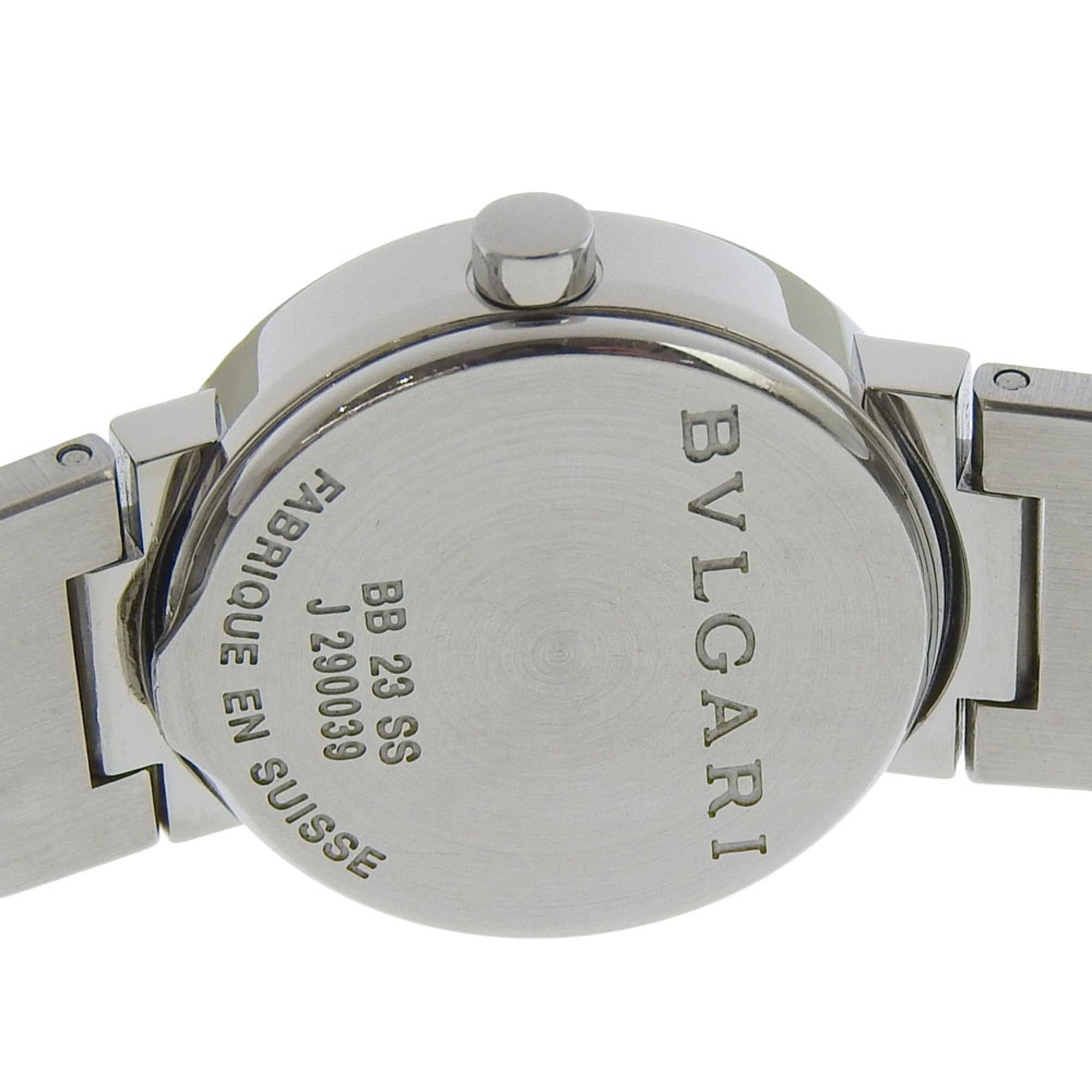 BVLGARI Watch BB23SS Stainless Steel Quartz Analog Display Black Dial Women's — Very Good