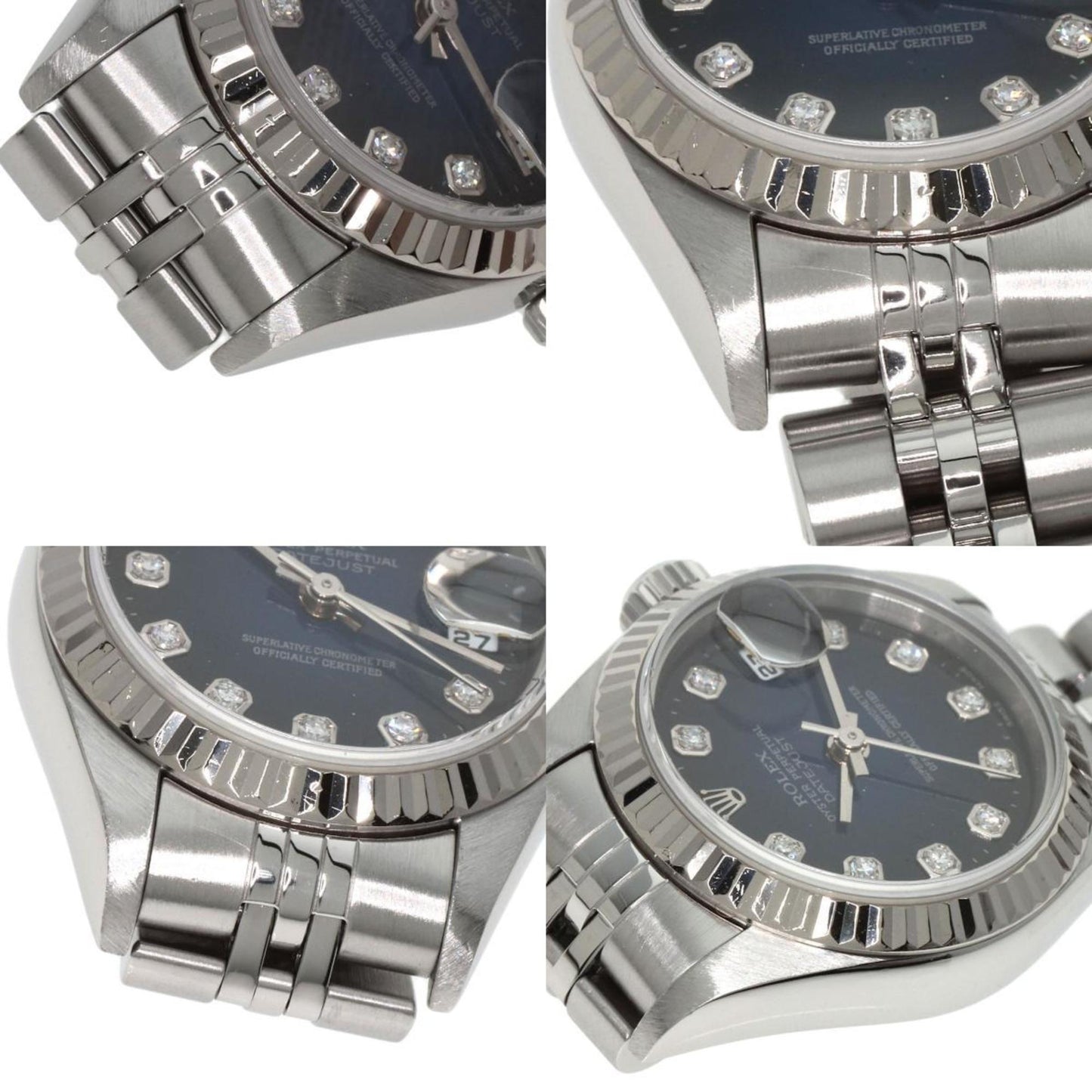 Rolex 79174G Datejust 10P Diamond Watch Stainless Steel SS K18WG Ladies ROLEX