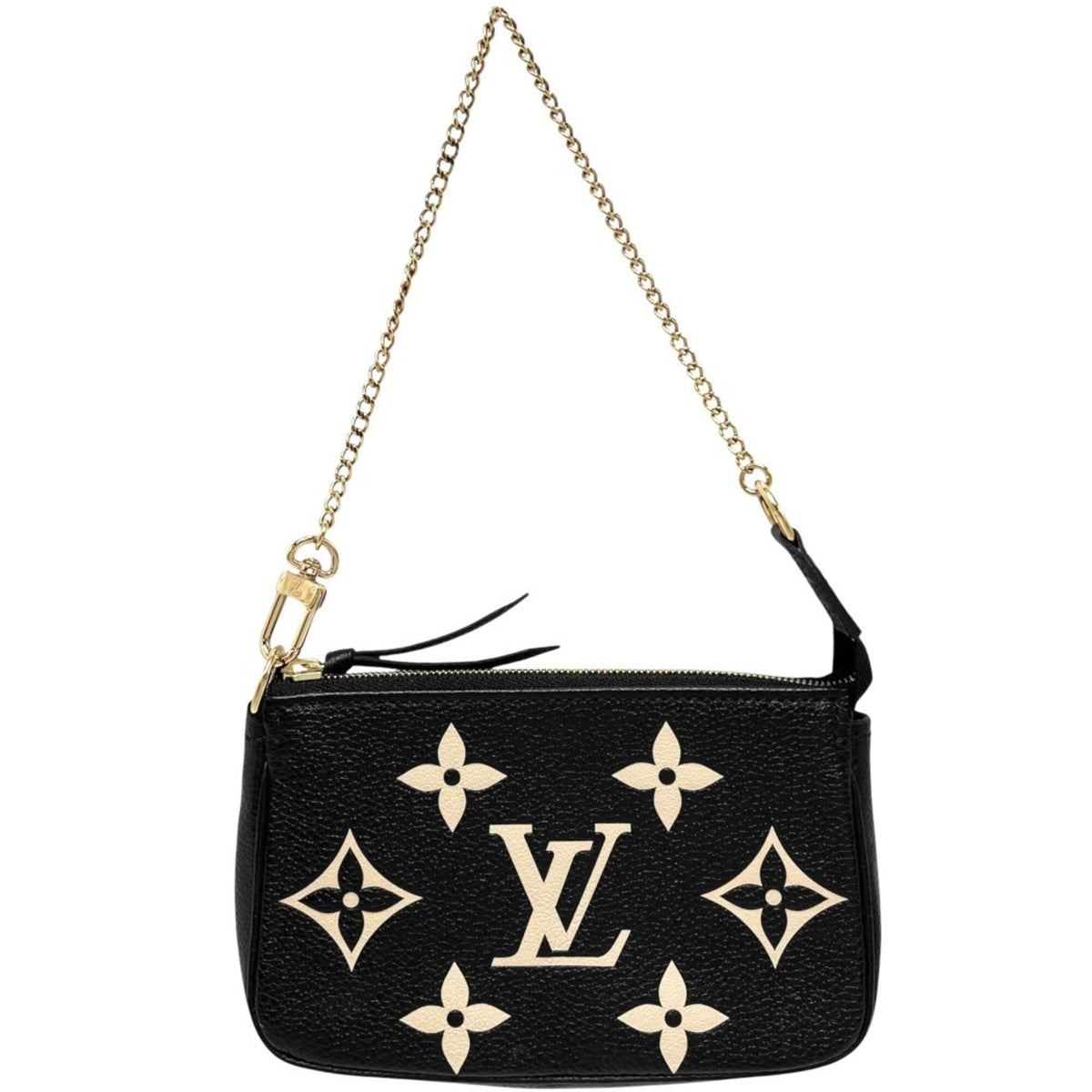 Louis Vuitton Women's Mini Pochette Accessoires Bicolor Accessory Pouch LOUIS VUITTON M80732 Monogram Empreinte Black with Gold Hardware — Like New