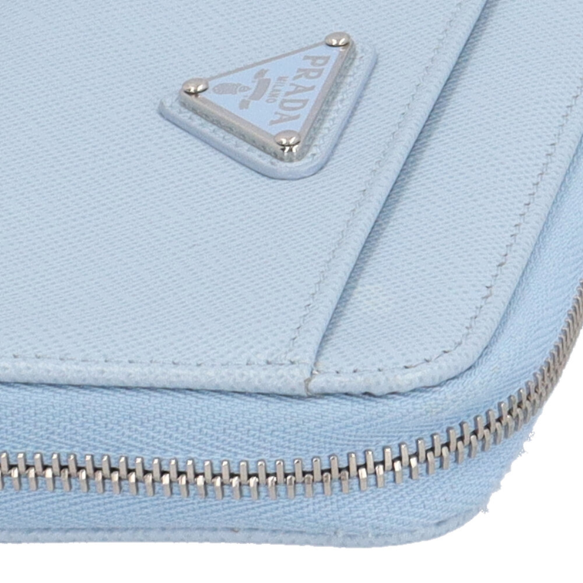 Pre-owned Prada Triangle Saffiano Leather Wallet/Coin Case, 1PP122, Women's