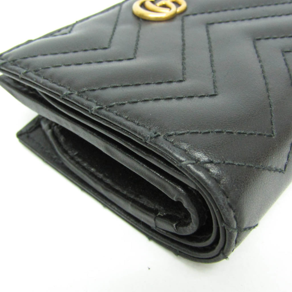 Gucci GG Marmont 773427 Women's Leather Wallet (bi-fold) Black