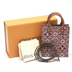 LOUIS VUITTON Petit Sac Pla Jacquard Leather Monogram Louis Vuitton Red Shoulder Bag LV — Like New