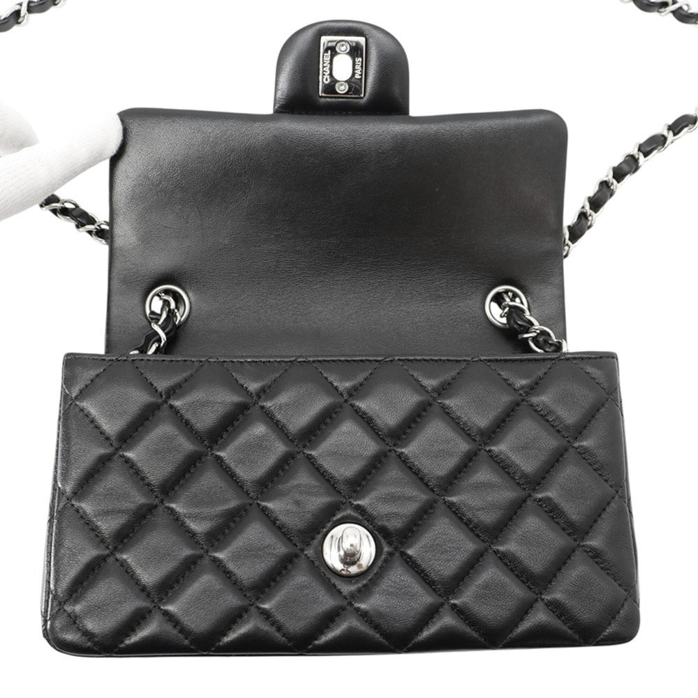 Chanel Chain Shoulder Bag Mini Matelassé Coco Mark Lambskin A69900 CHANEL Handbag Black Women's — Like New
