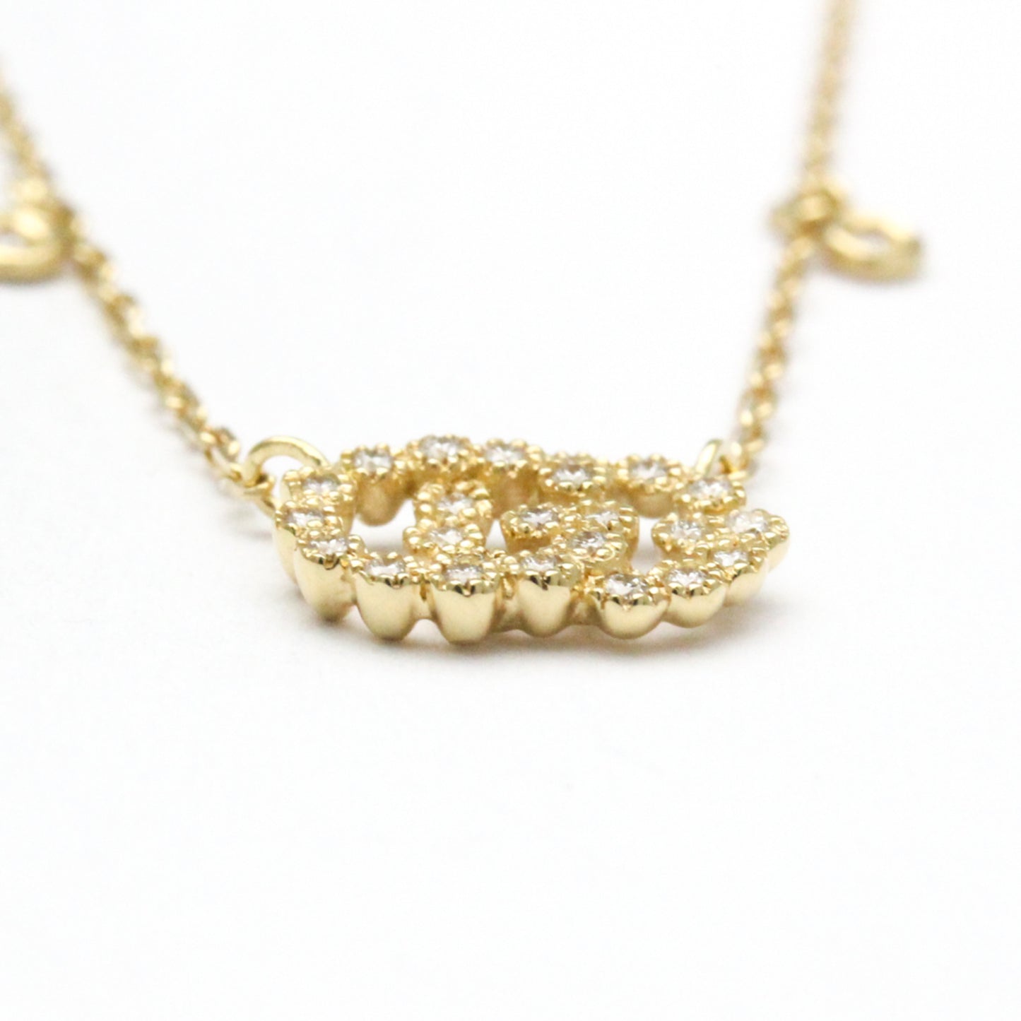 Gucci GG Logo Diamond Necklace Yellow Gold (18K) Diamond Men,Women Fashion Pendant Necklace (Gold)