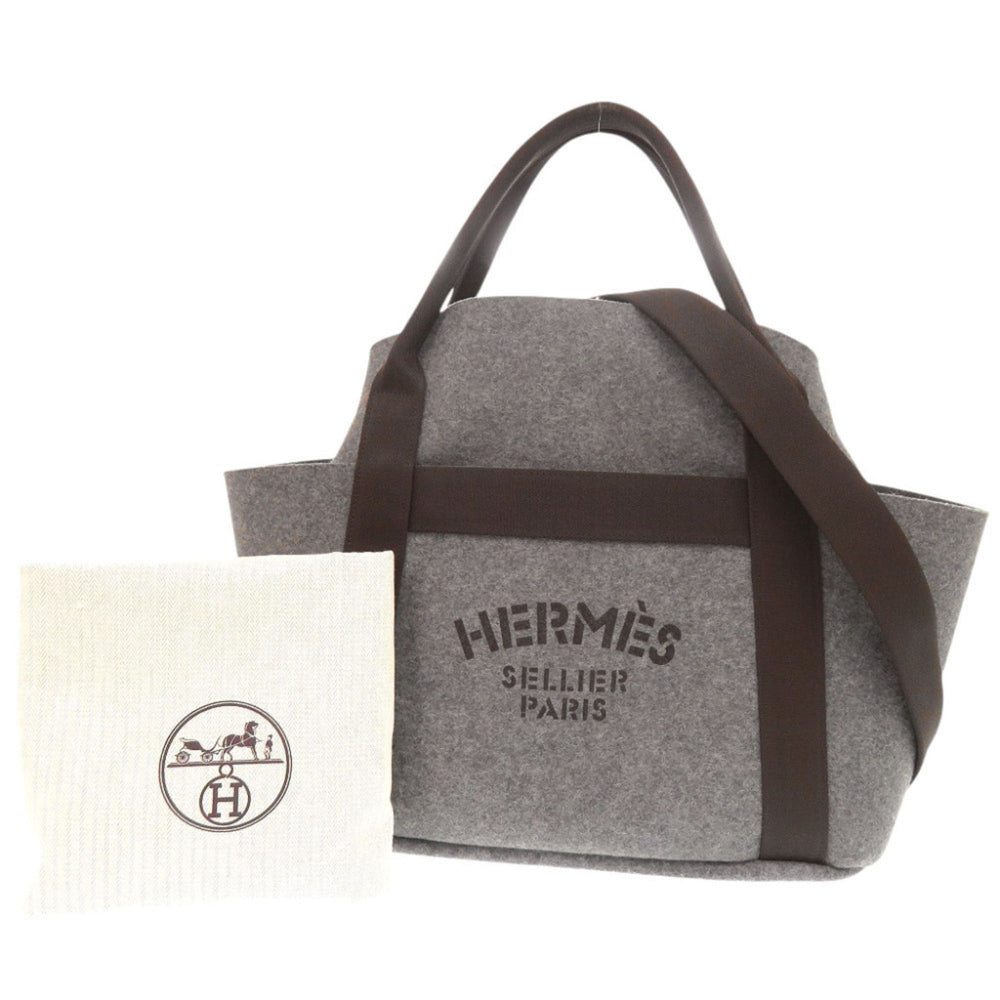 Hermes Sac de Pansage Groom Felt Grimoyen Silver Hardware Z Stamp (2021) 2-Way Tote Bag 0264HERMES — Like New