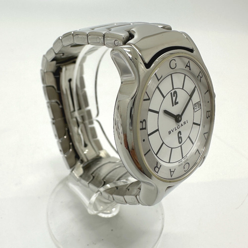 BVLGARI ST35S Solotempo Quartz Date Watch, Stainless Steel, Men's, Silver — Good