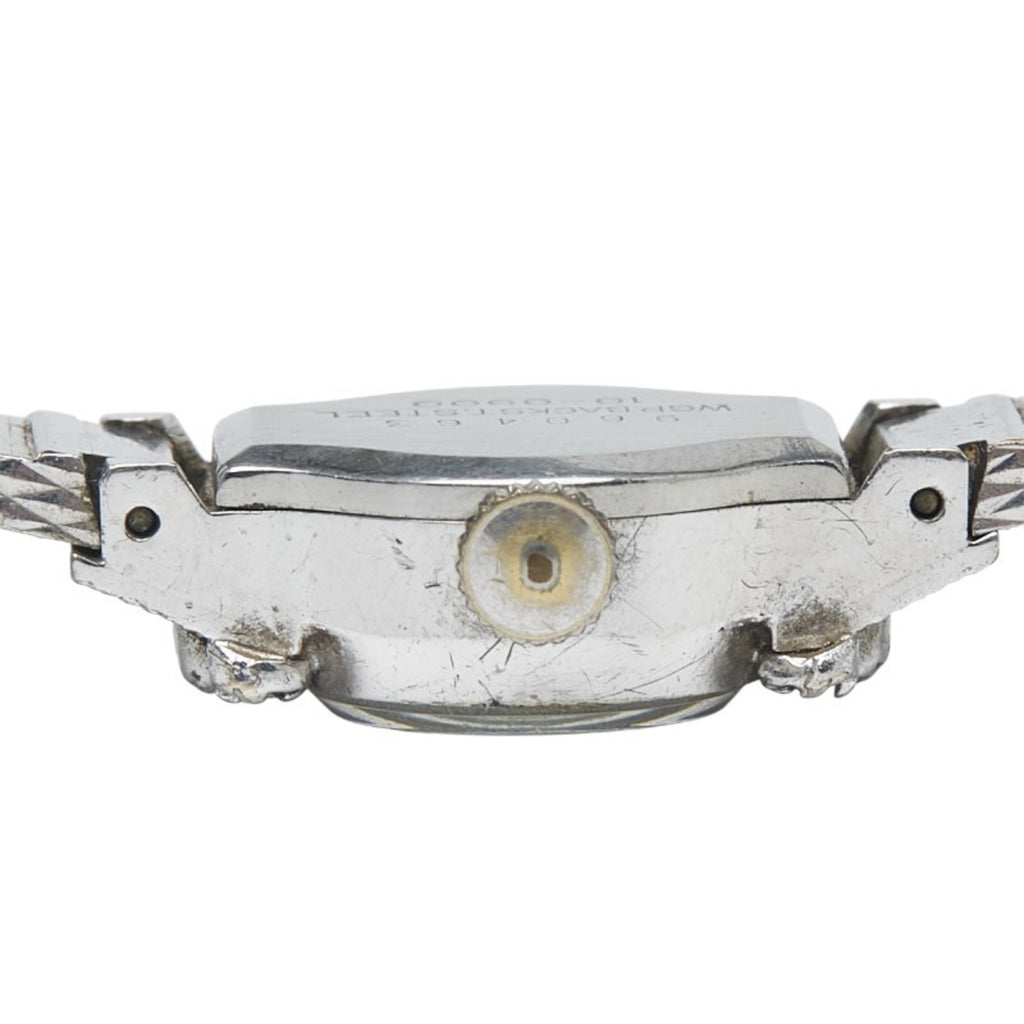 Seiko Rhinestone Watch 10-0900, Manual Winding, Silver Dial, Stainless Steel, Women's, SEIKO