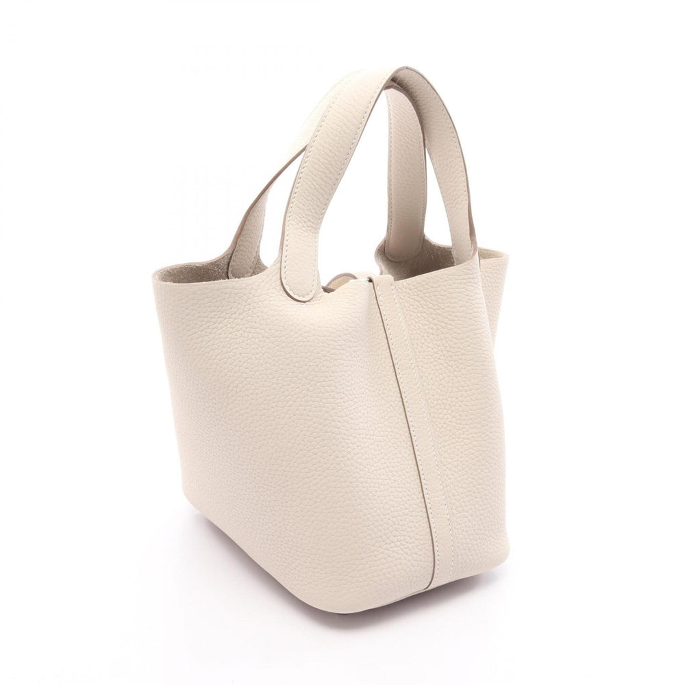 Hermes Picotin Lock PM Handbag, Leather, Taurillon Clemence Women's, White — New - Store Return