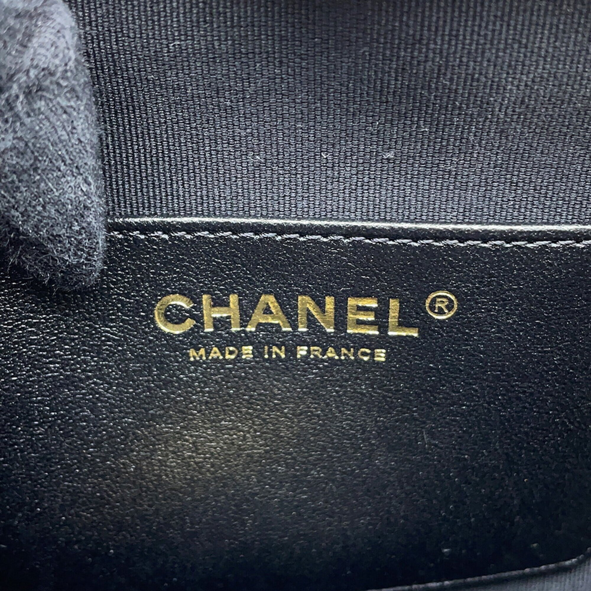 Chanel Chain Shoulder Bag Matelassé Coco Mark Heart Lambskin AS5764 CHANEL Black Handbag Women's — Like New