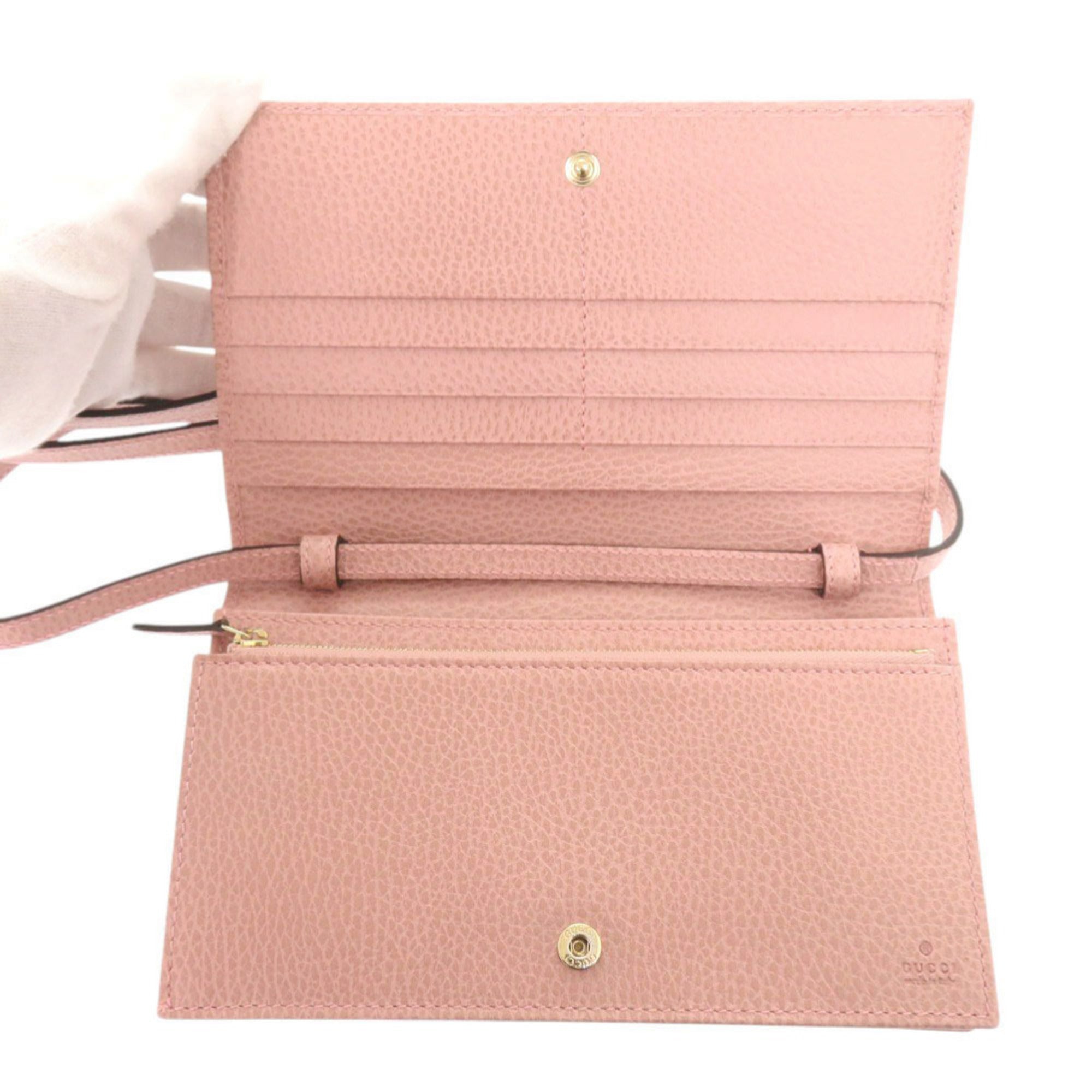 Unused Gucci Swing 368231 Leather Pink Shoulder Wallet Bag 0828GUCCI — Like New