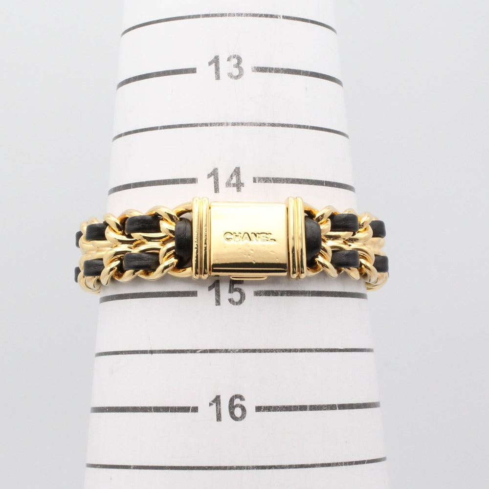 Chanel CHANEL Première M Wristwatch, Gold Plated (GP), Leather Strap, Women's, Black, H0001 — Very Good