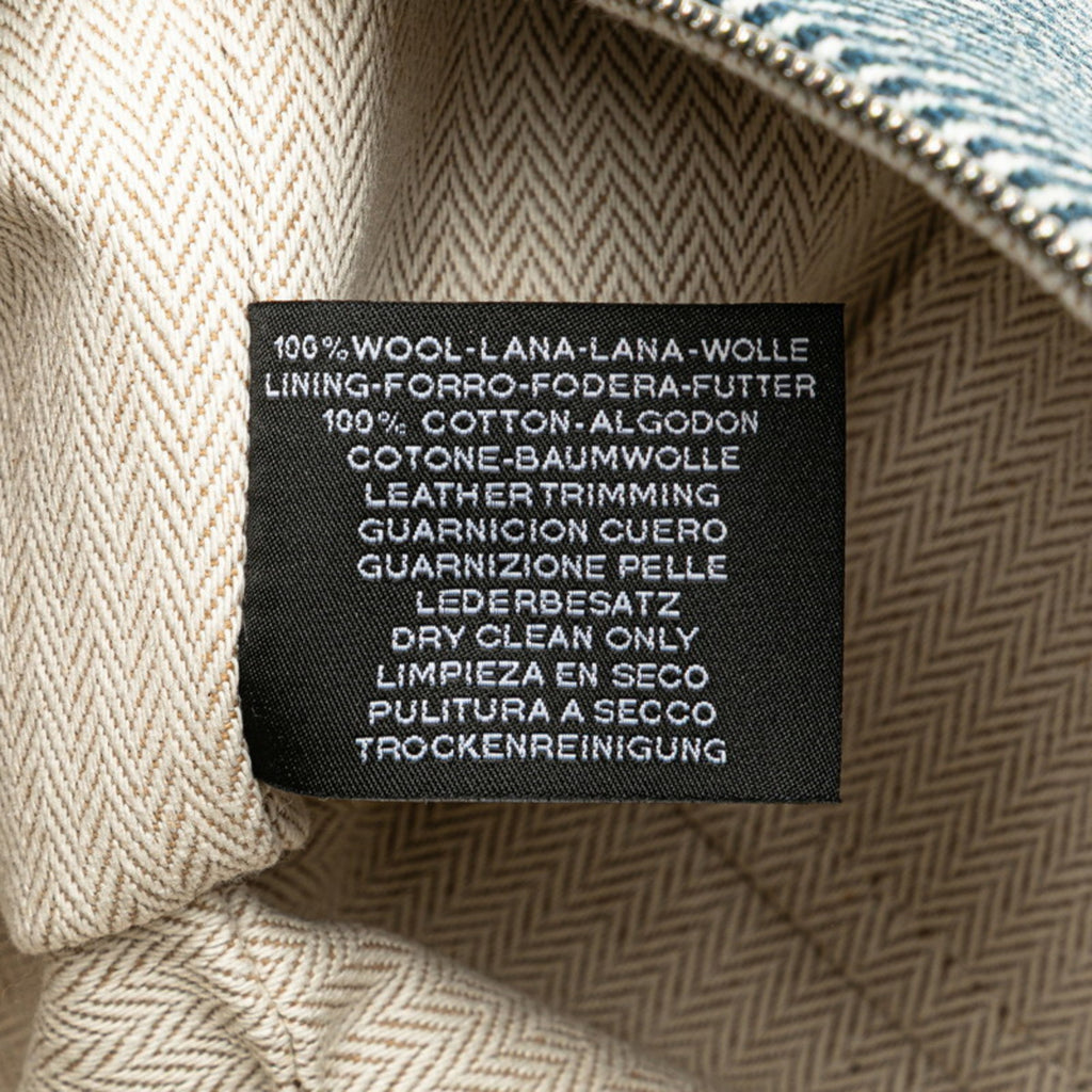 Hermès Bride A Black PM Handbag, Blue Abyss and Green Cotton, Women's, HERMES