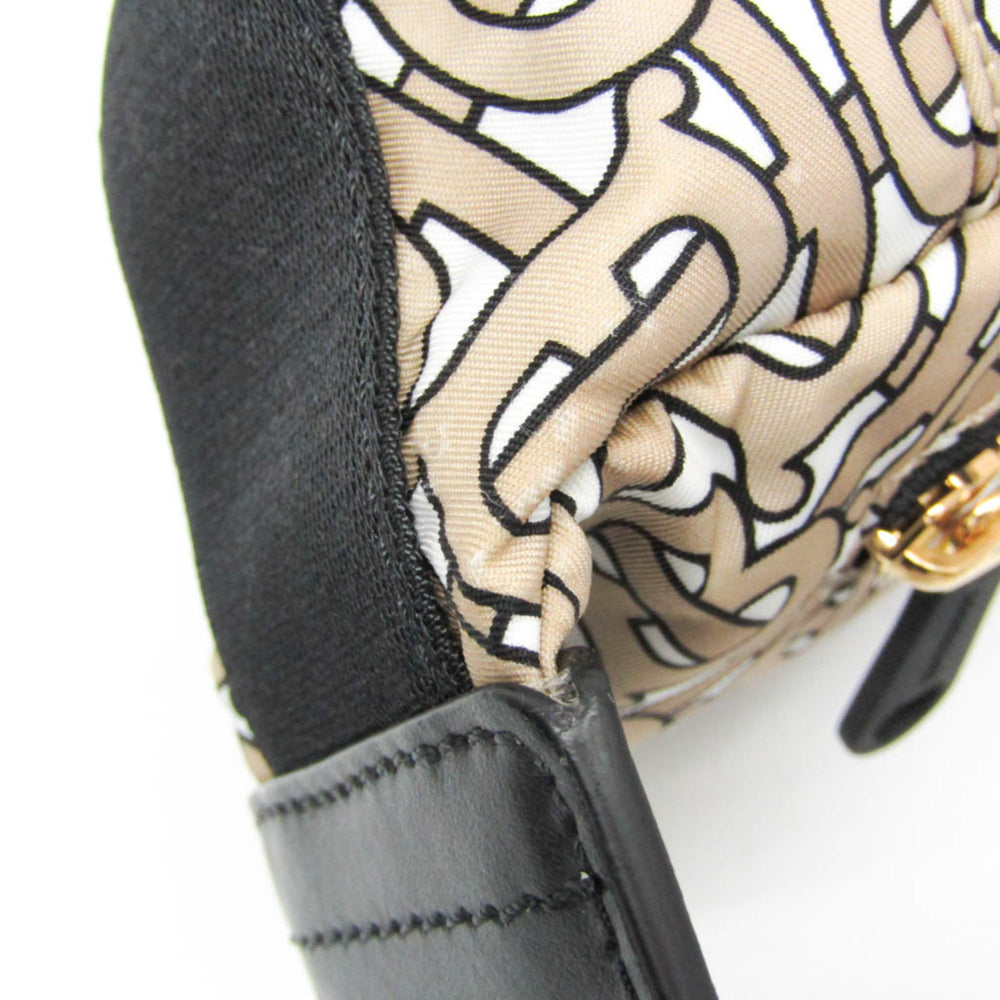 Burberry TB Monogram 8011616 Men,Women Nylon,Leather Fanny Pack,Sling Bag Beige,Black — Like New