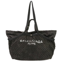 Excellent condition BALENCIAGA 24/7 mesh washed tote bag, size M, 791809, black, women's, Luxs, used brand clothing store — Like New