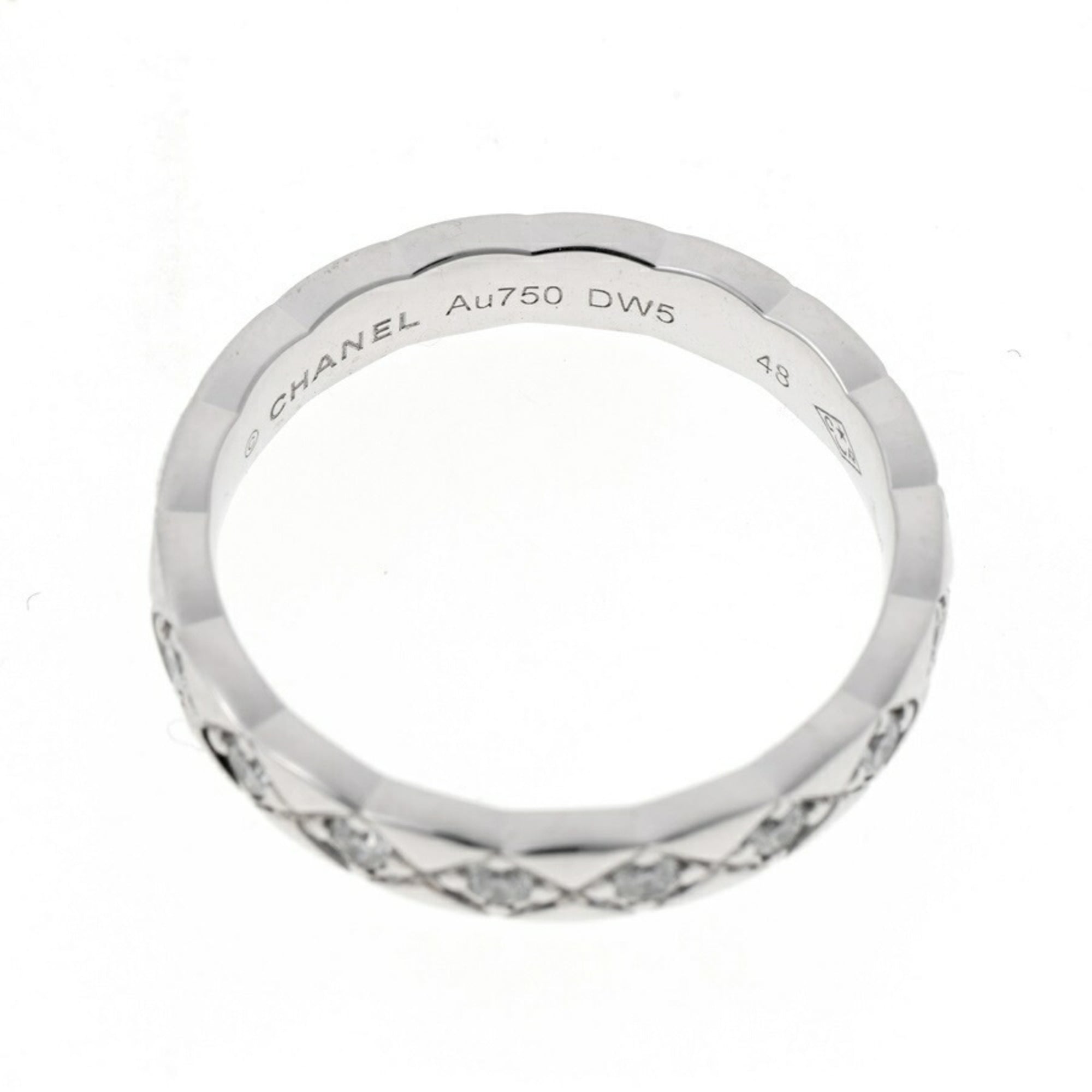 Chanel Coco Crush Collection Ring Mini Model Full Diamond J11871 750 18KWG #8 — Like New