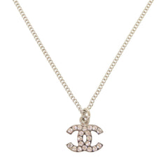 Like new Chanel Coco Mark A28942 Metal Rhinestone Silver Necklace 0460CHANEL — Like New
