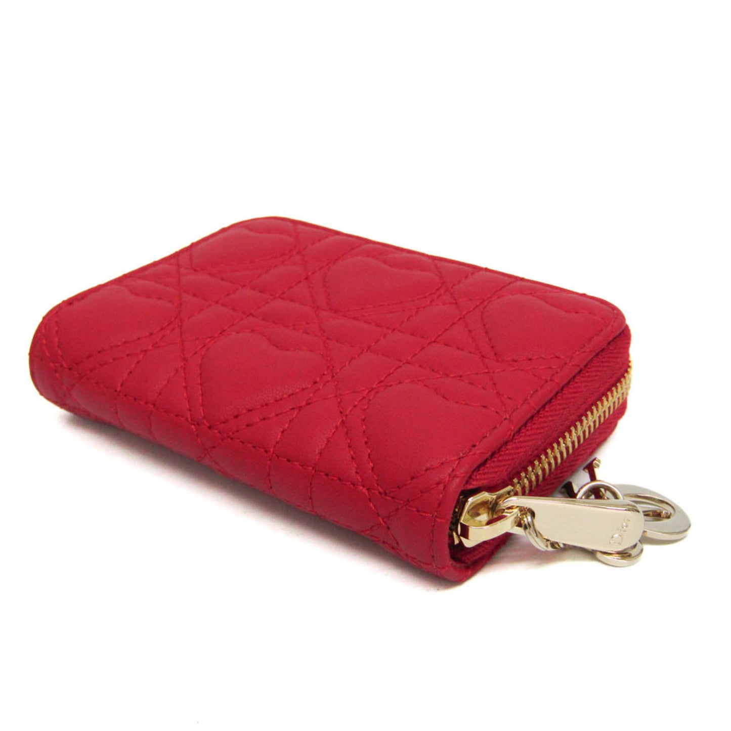 Christian Dior Lady Dior S0985ONHG Women's Leather Coin Purse/coin Case Red Color