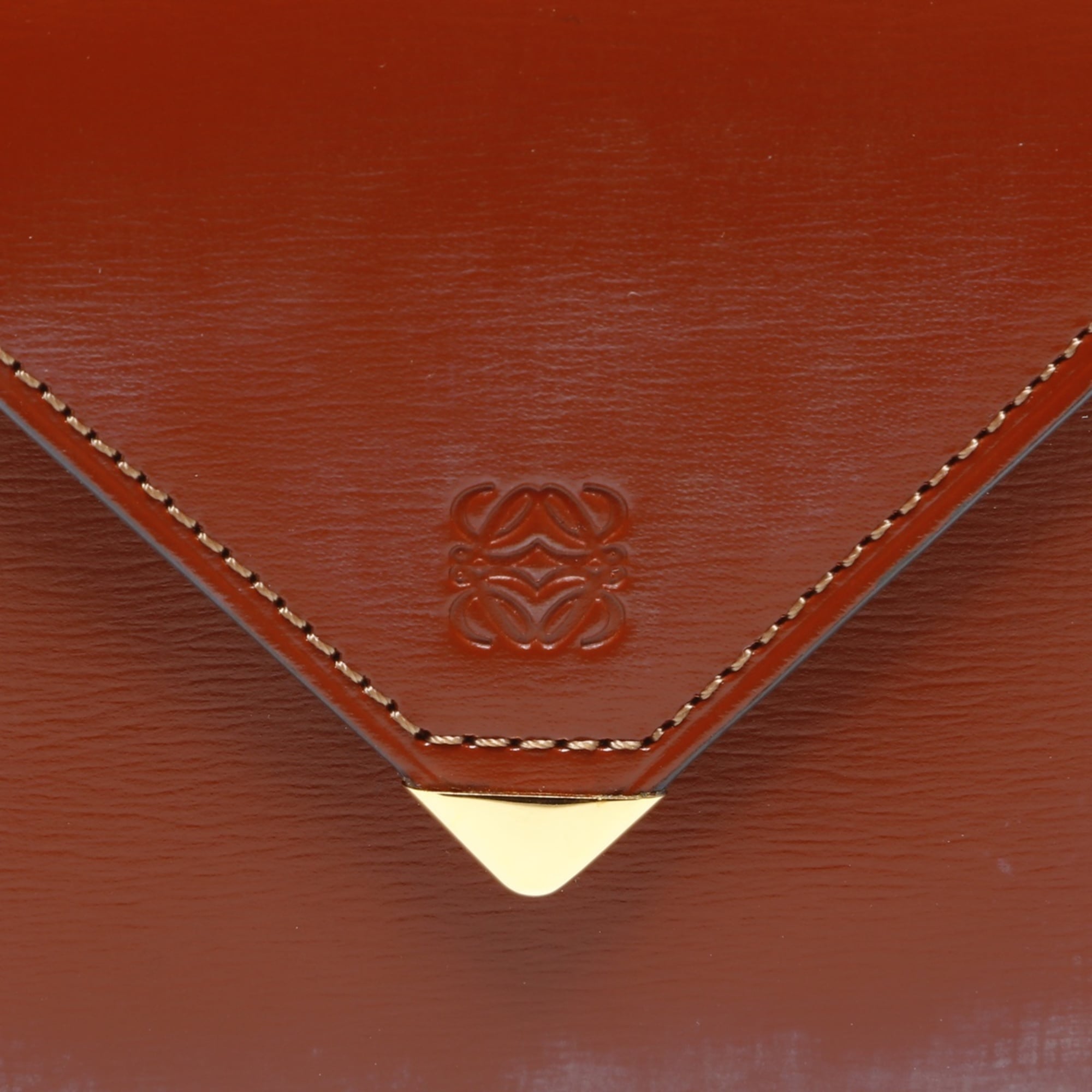 LOEWE Anagram Leather Wallet/Coin Case, Brown