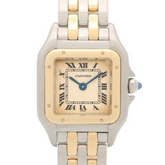 Cartier Panthère SM 2-Row Watch, 18K (Yellow Gold) Stainless Steel, Ladies', Ivory (W25029B6) — Very Good