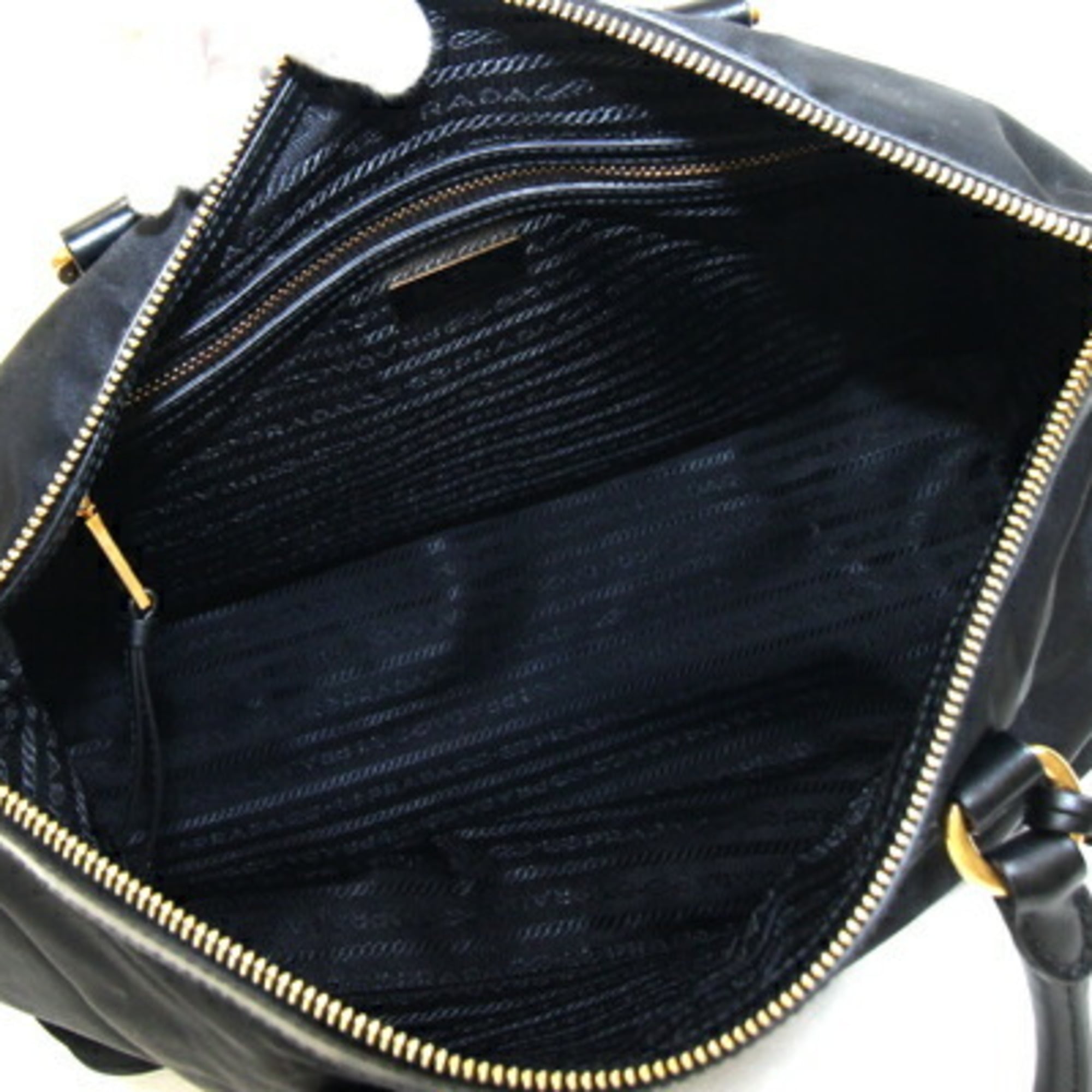 Prada Handbag 1BC060 Black Nylon and Leather Shoulder Bag for Women