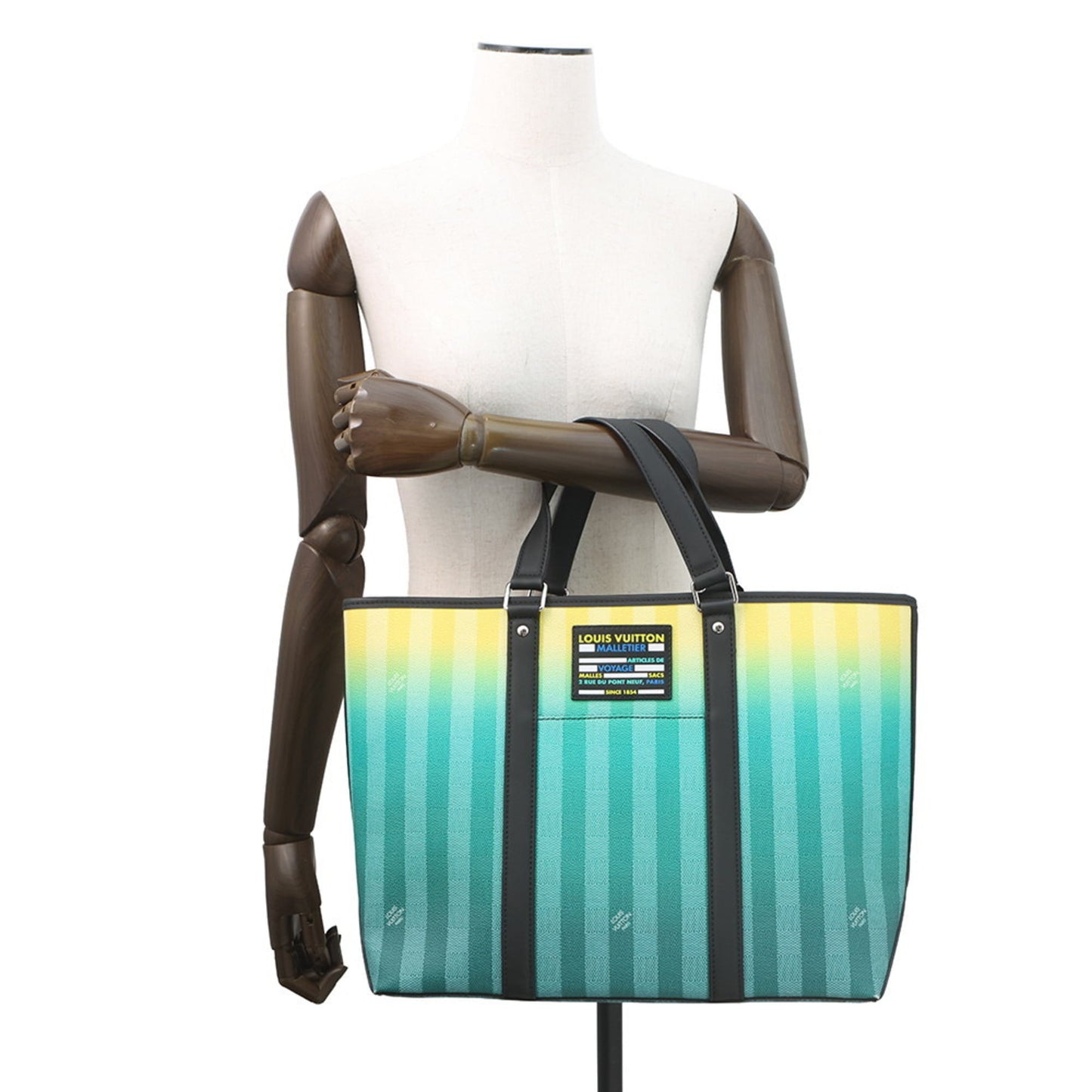 Louis Vuitton Damier Stripe Weekend Tote PM N59919, a 2-way shoulder bag.