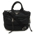 PRADA TESSUTO BOMBER bomber tote/shoulder bag in nylon and leather, black, purchased at a Japanese boutique (BN2632)