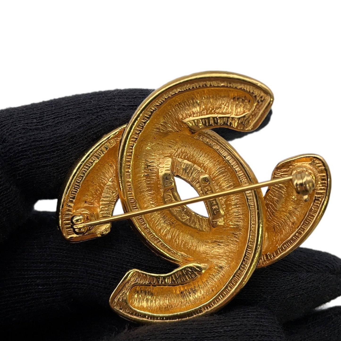 Chanel Coco Mark Matelasse Metal Brooch CHANEL
